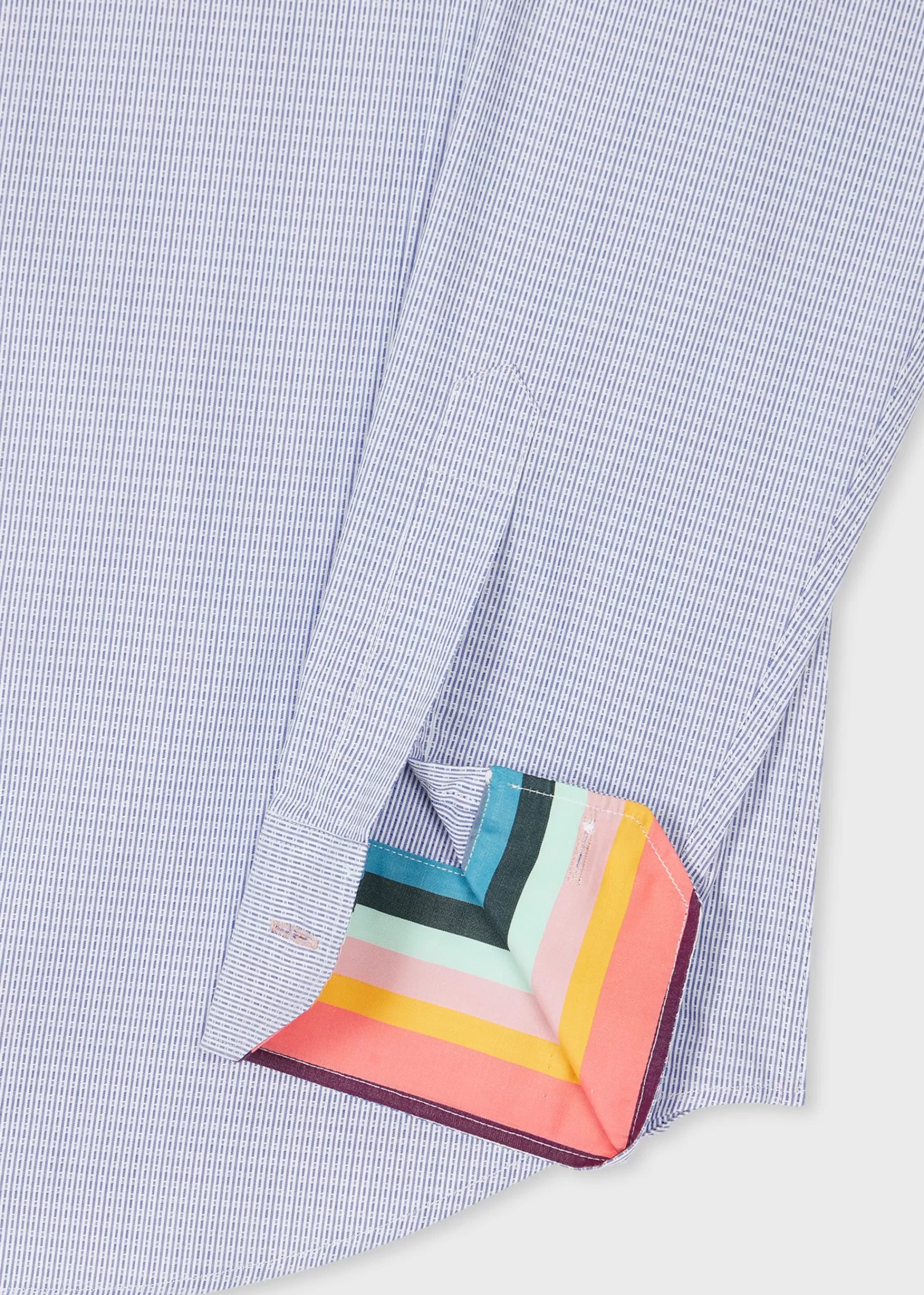 Tailored-Fit Blue Broken Stripe Easy Care Shirt>Paul Smith Cheap