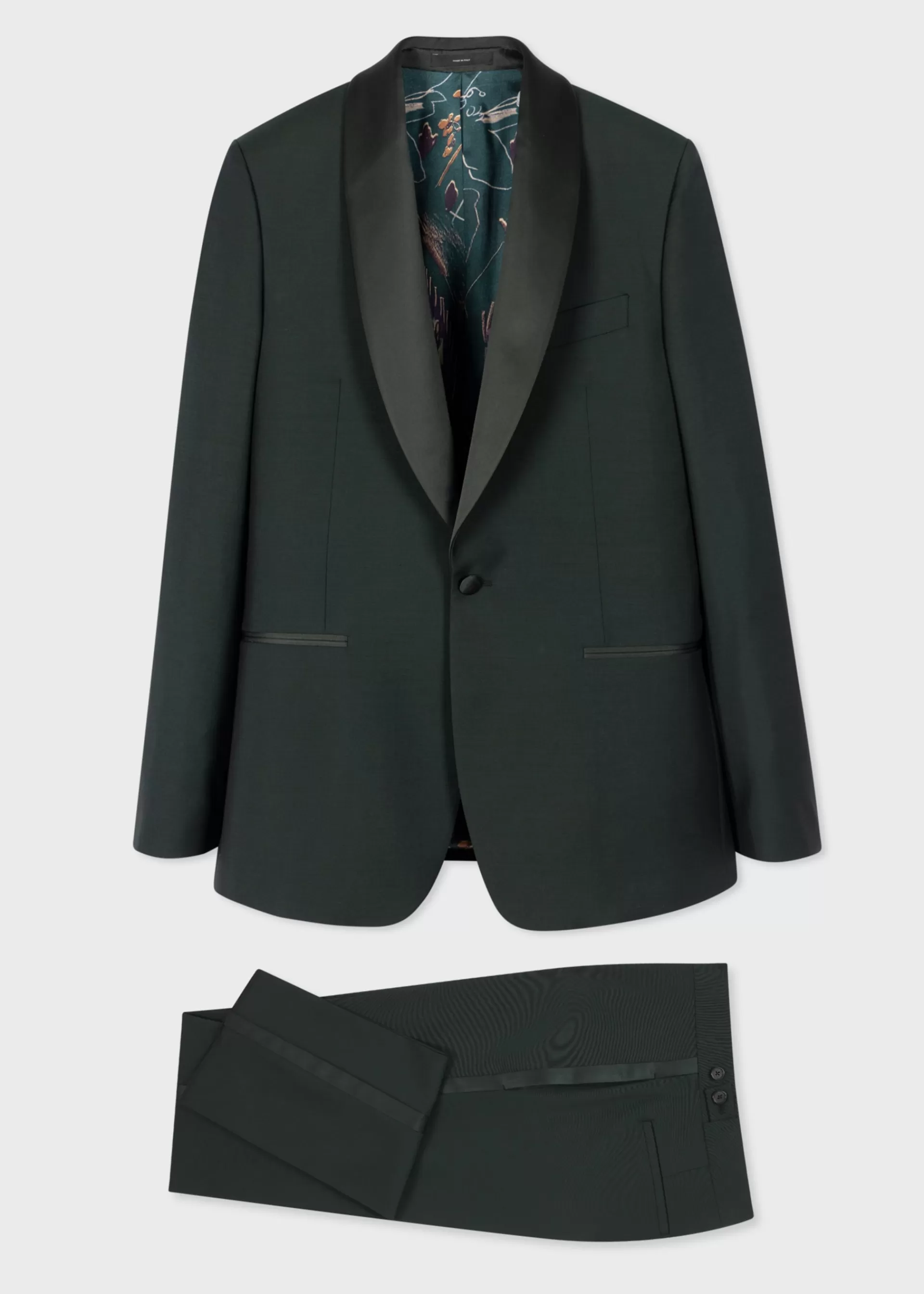 Tailored-Fit Dark Green Wool-Mohair Evening Suit>Paul Smith Store