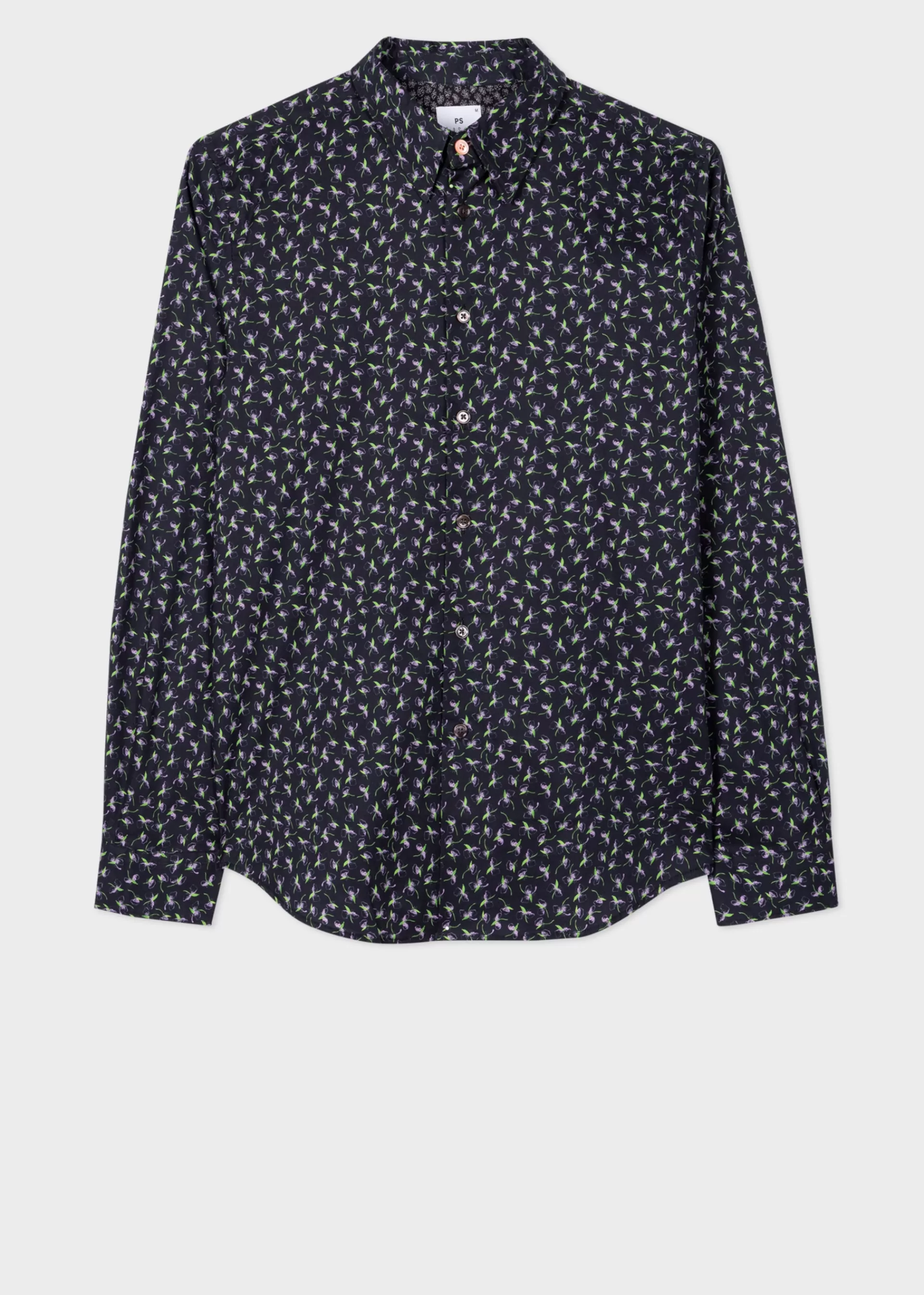 Tailored-Fit Dark Navy Floral Print Shirt>Paul Smith Discount