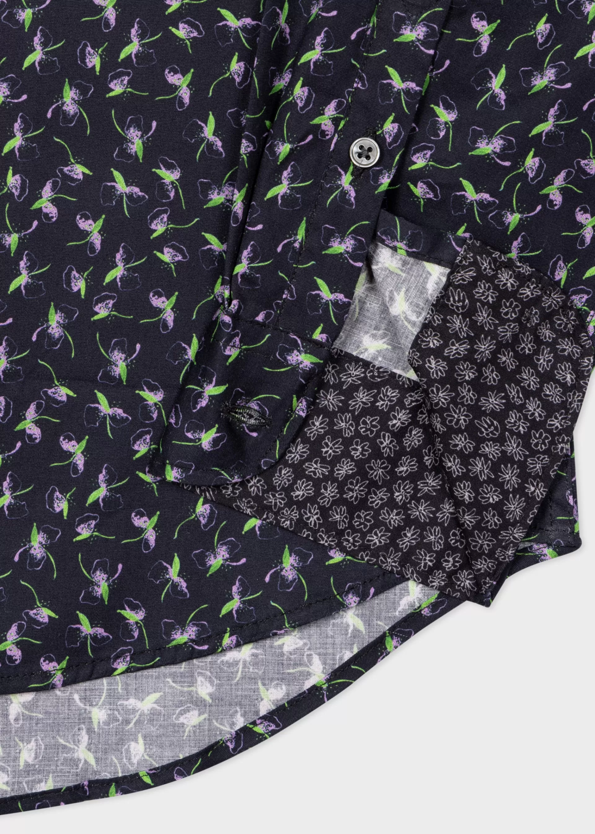 Tailored-Fit Dark Navy Floral Print Shirt>Paul Smith Discount