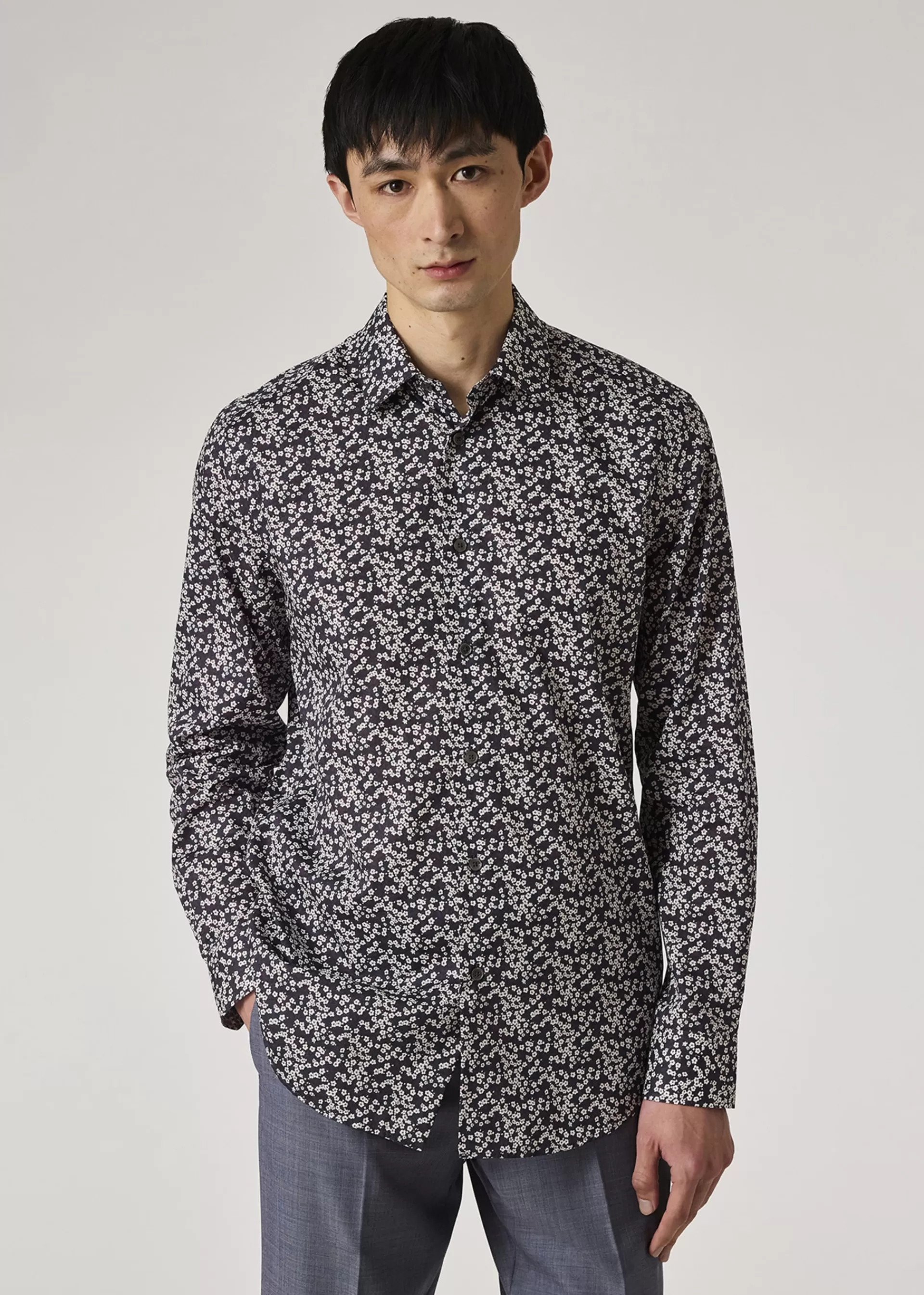 Tailored-Fit Dark Purple 'Liberty Floral' Print Shirt>Paul Smith Best