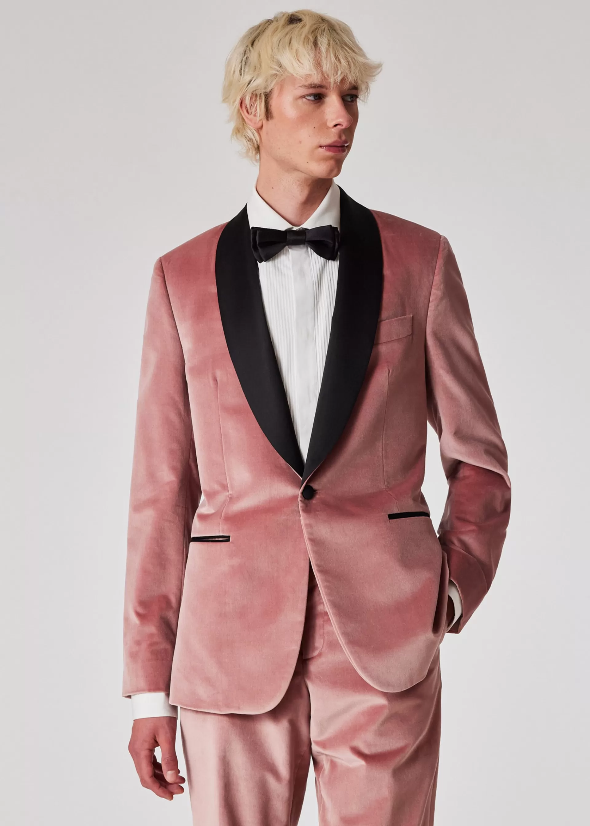 Tailored-Fit Dusty Pink Velvet Evening Blazer>Paul Smith Sale