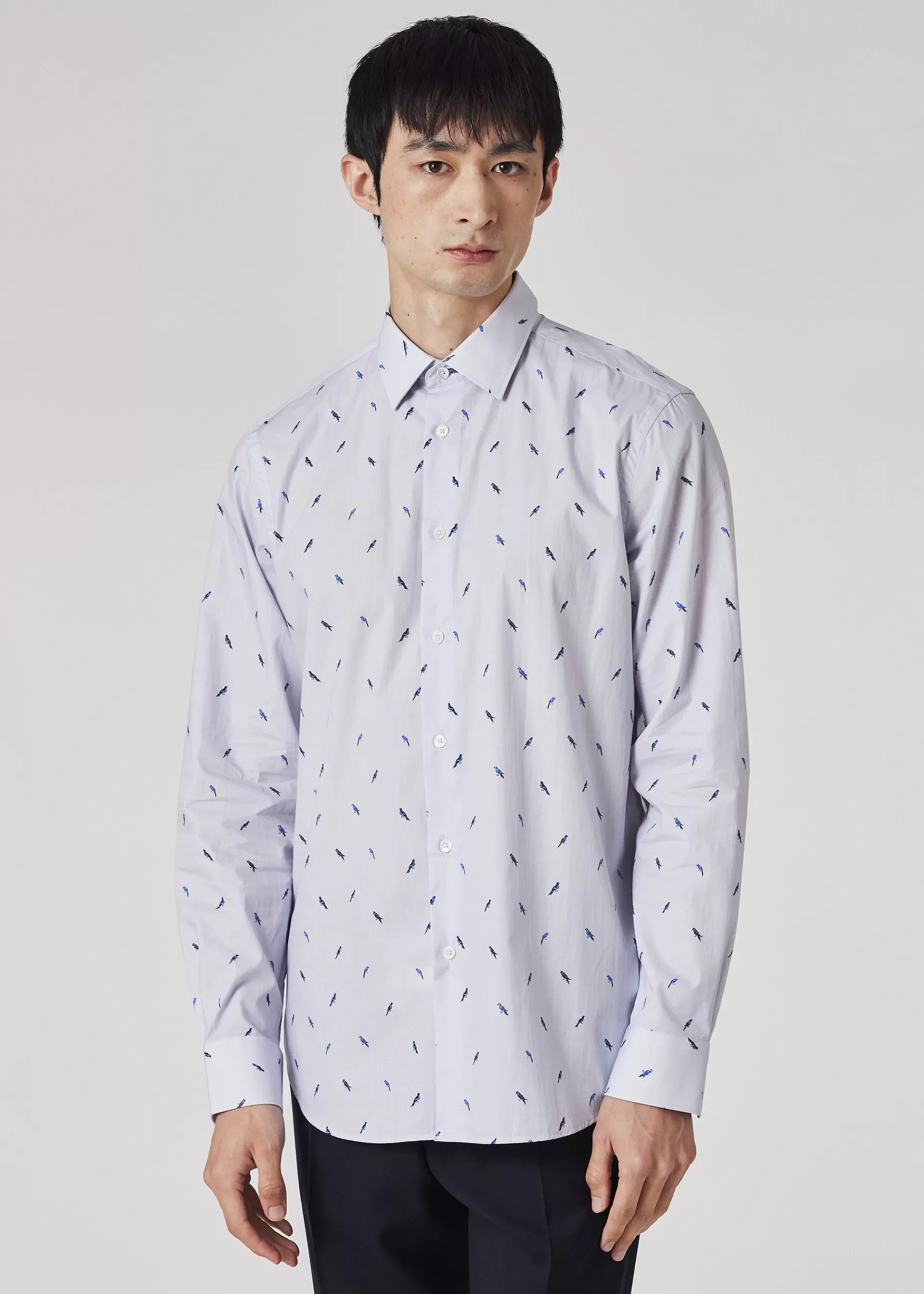 Tailored-Fit Light Blue 'Bird' Print Shirt>Paul Smith Cheap