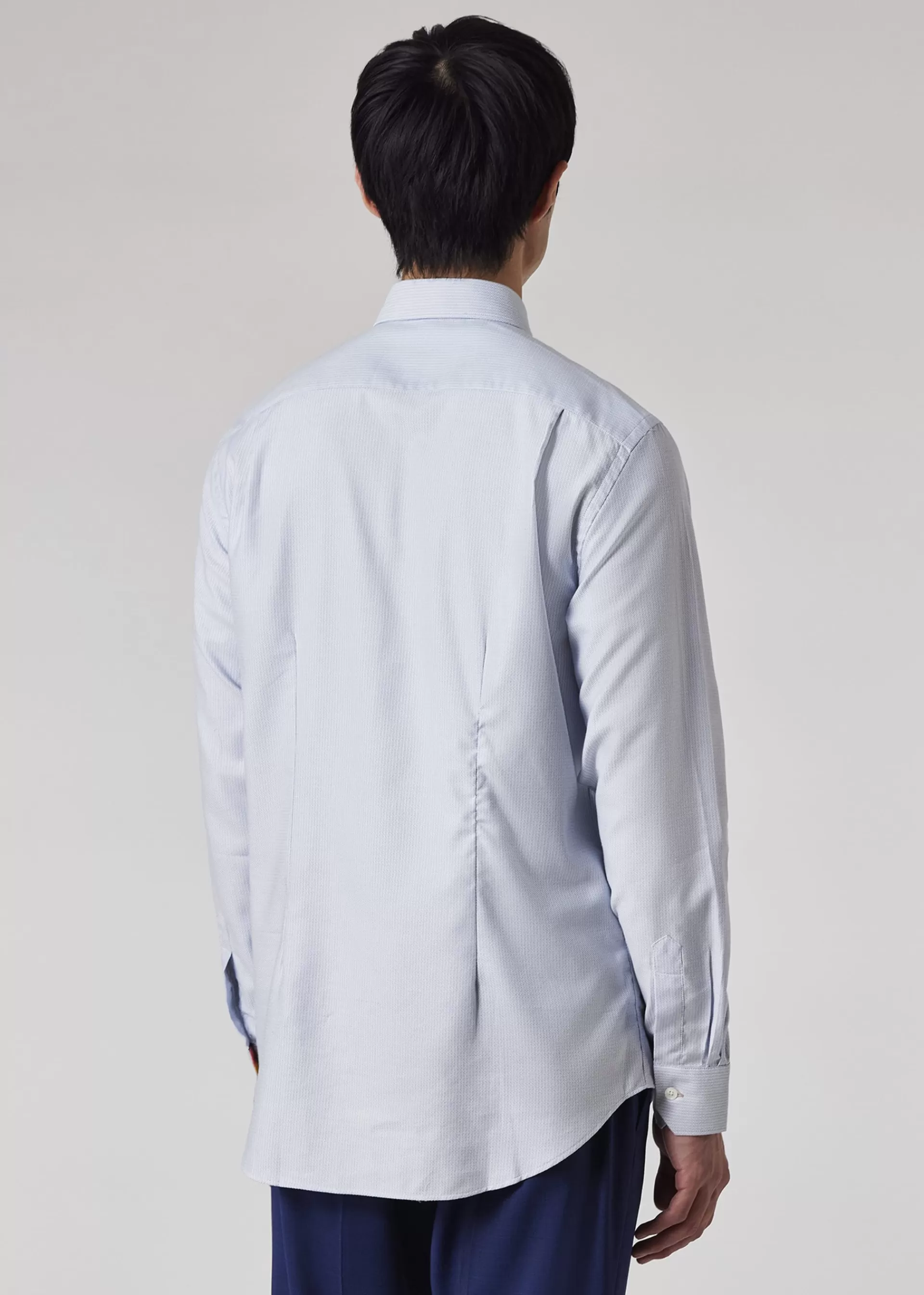 Tailored-Fit Light Blue 'Mini Geo' Easy-Care Cotton Shirt>Paul Smith Clearance