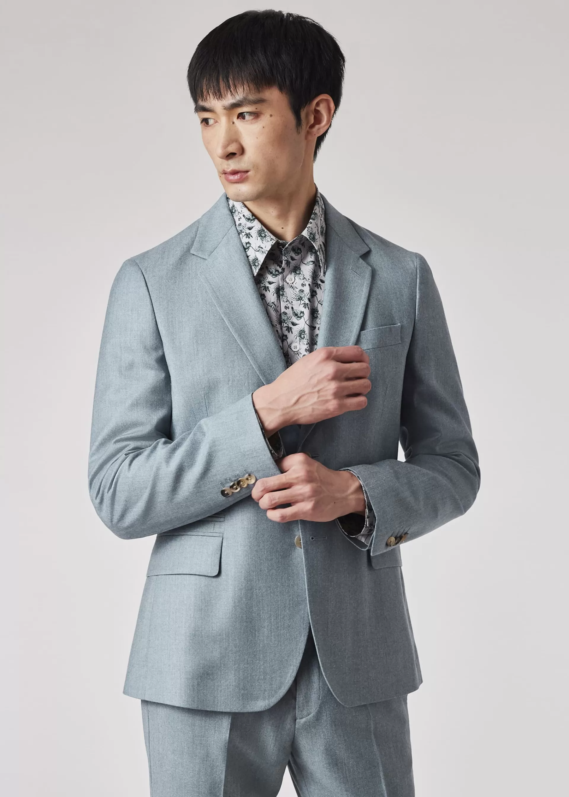 Tailored-Fit Light Blue Overdyed Wool-Cashmere Flannel Blazer>Paul Smith Cheap