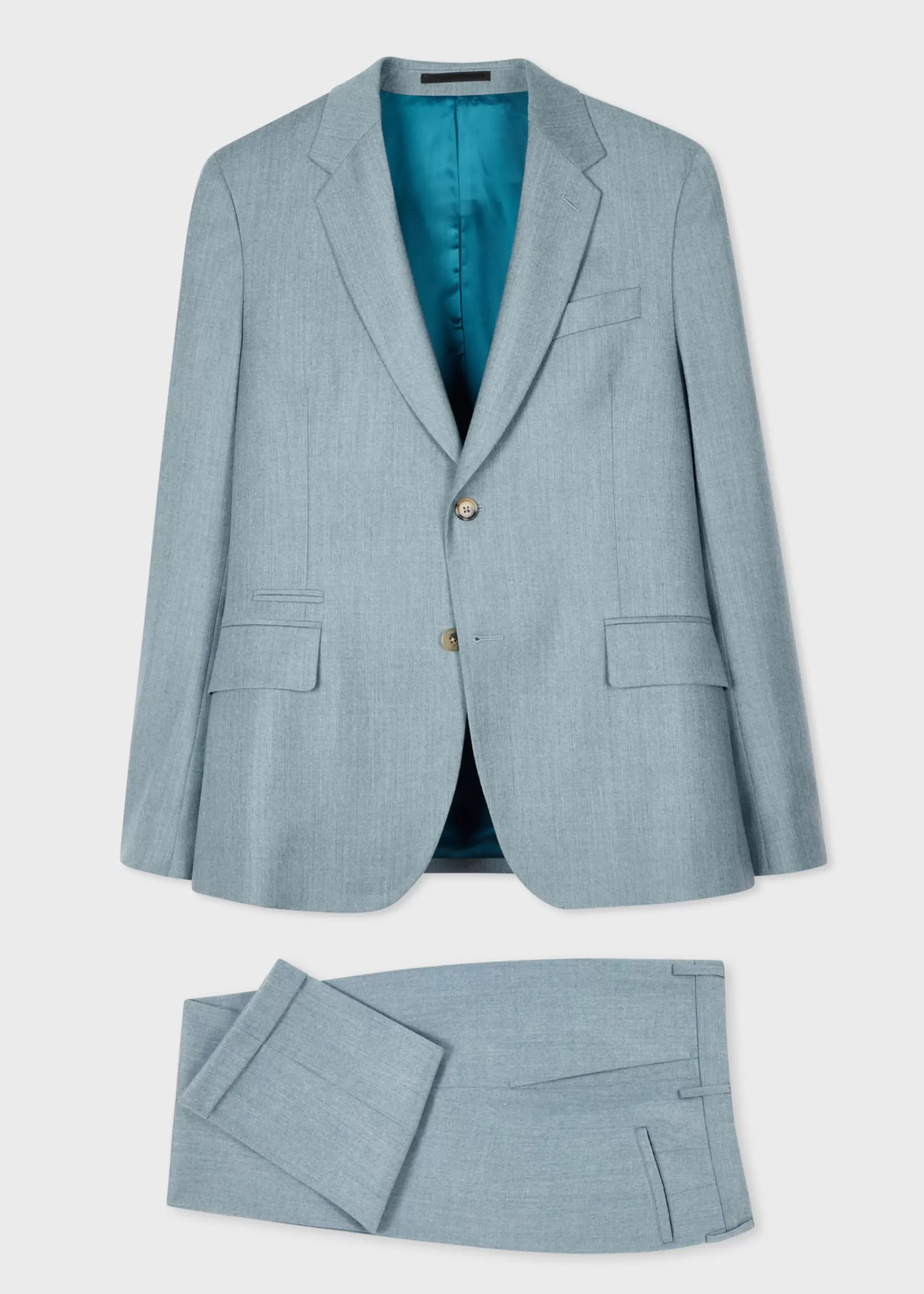 Tailored-Fit Light Blue Overdyed Wool-Cashmere Flannel Suit>Paul Smith Discount
