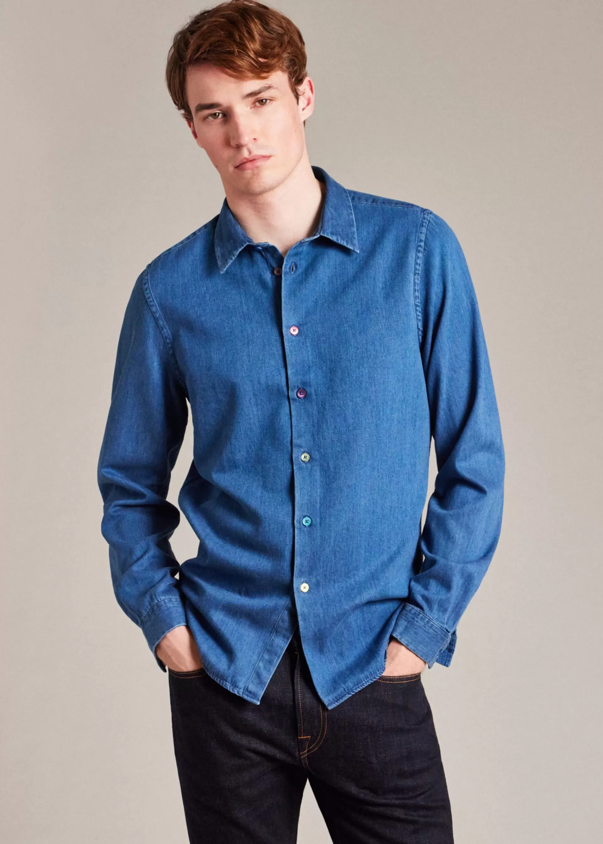 Tailored-Fit Denim Shirt>Paul Smith Cheap