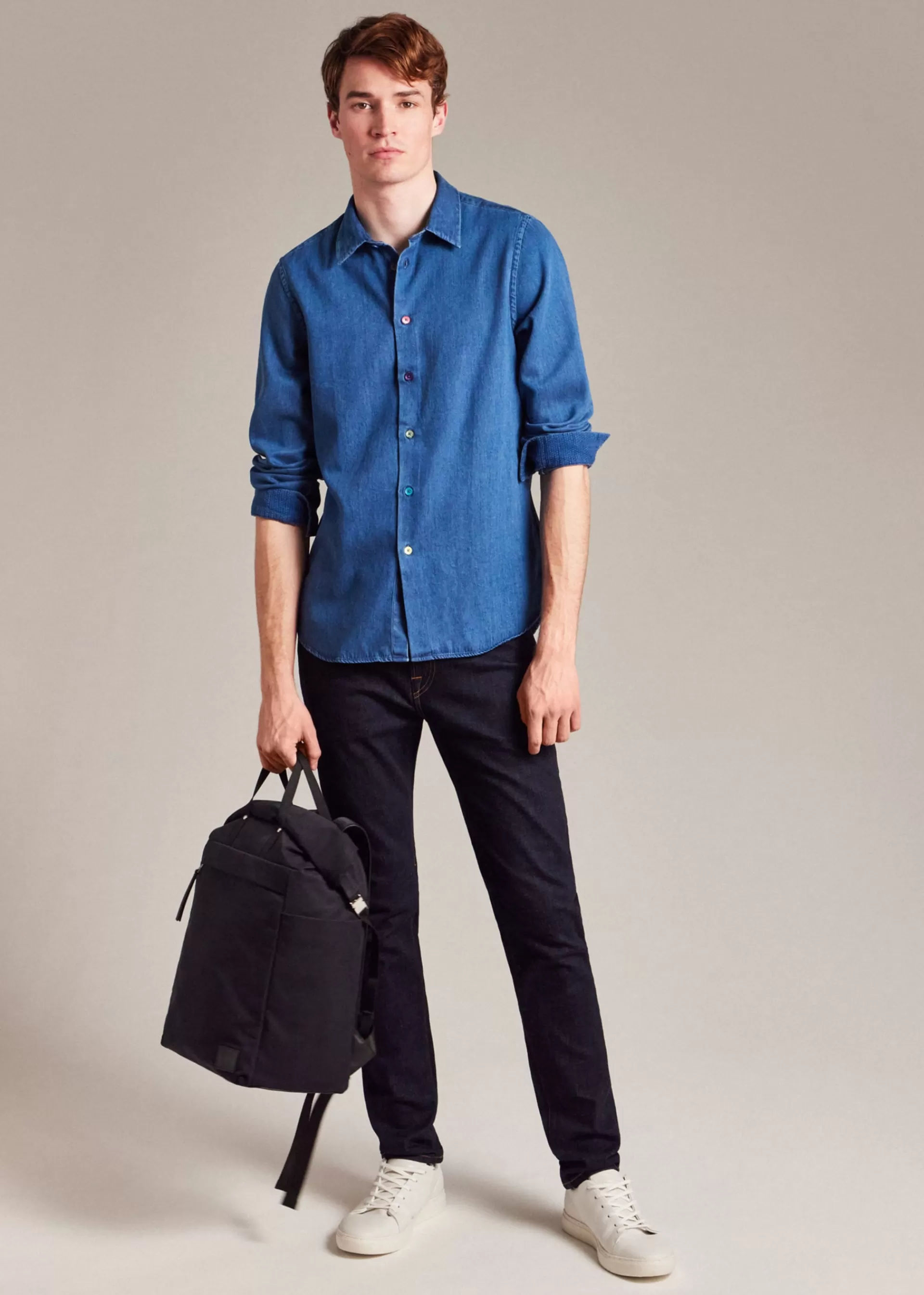 Tailored-Fit Denim Shirt>Paul Smith Cheap