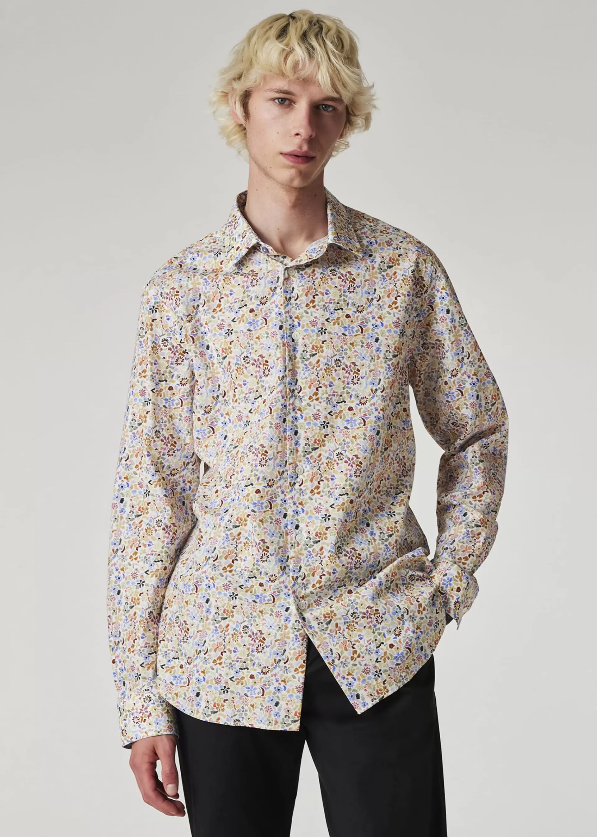 Tailored-Fit 'Pencil Floral' Print Shirt>Paul Smith Discount