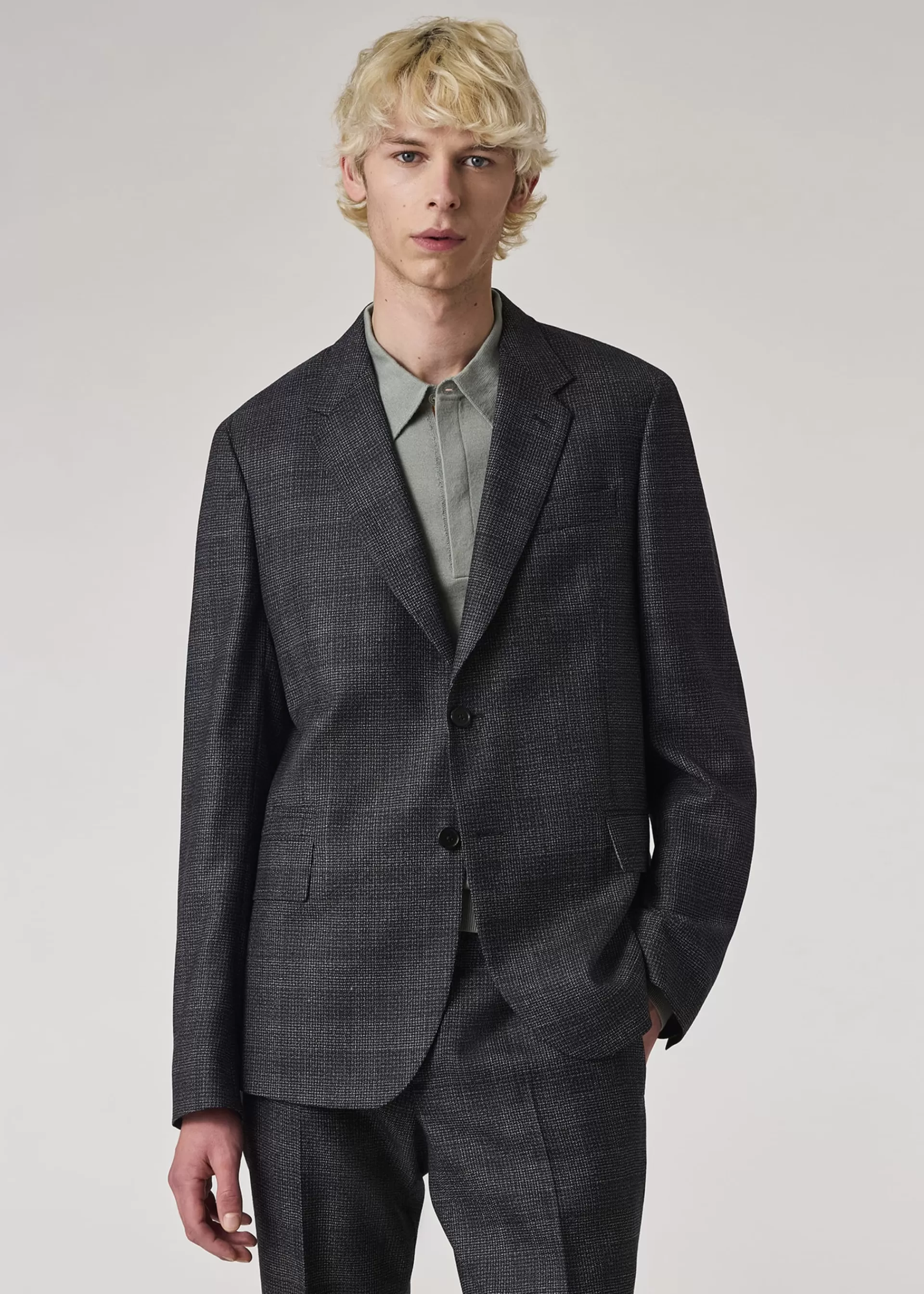 Tailored-Fit Gingham Check Natural Stretch Wool Blazer>Paul Smith Online