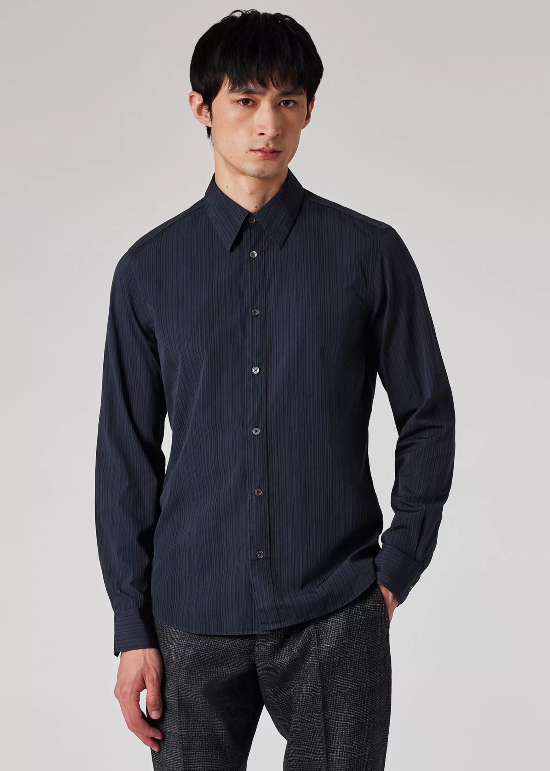 Tailored-Fit Overdyed 'Signature Stripe' Shirt>Paul Smith Outlet