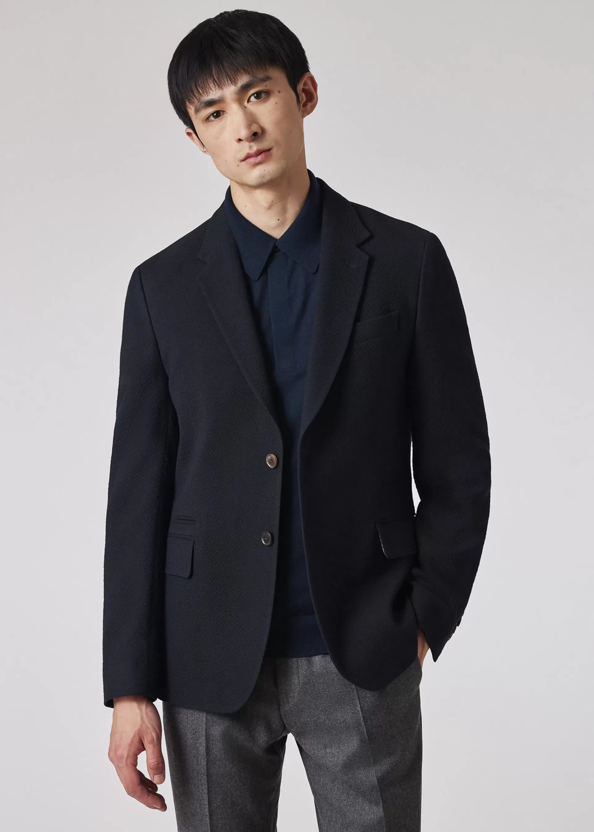 Tailored-Fit Wool And Cotton-Blend Blazer>Paul Smith Fashion