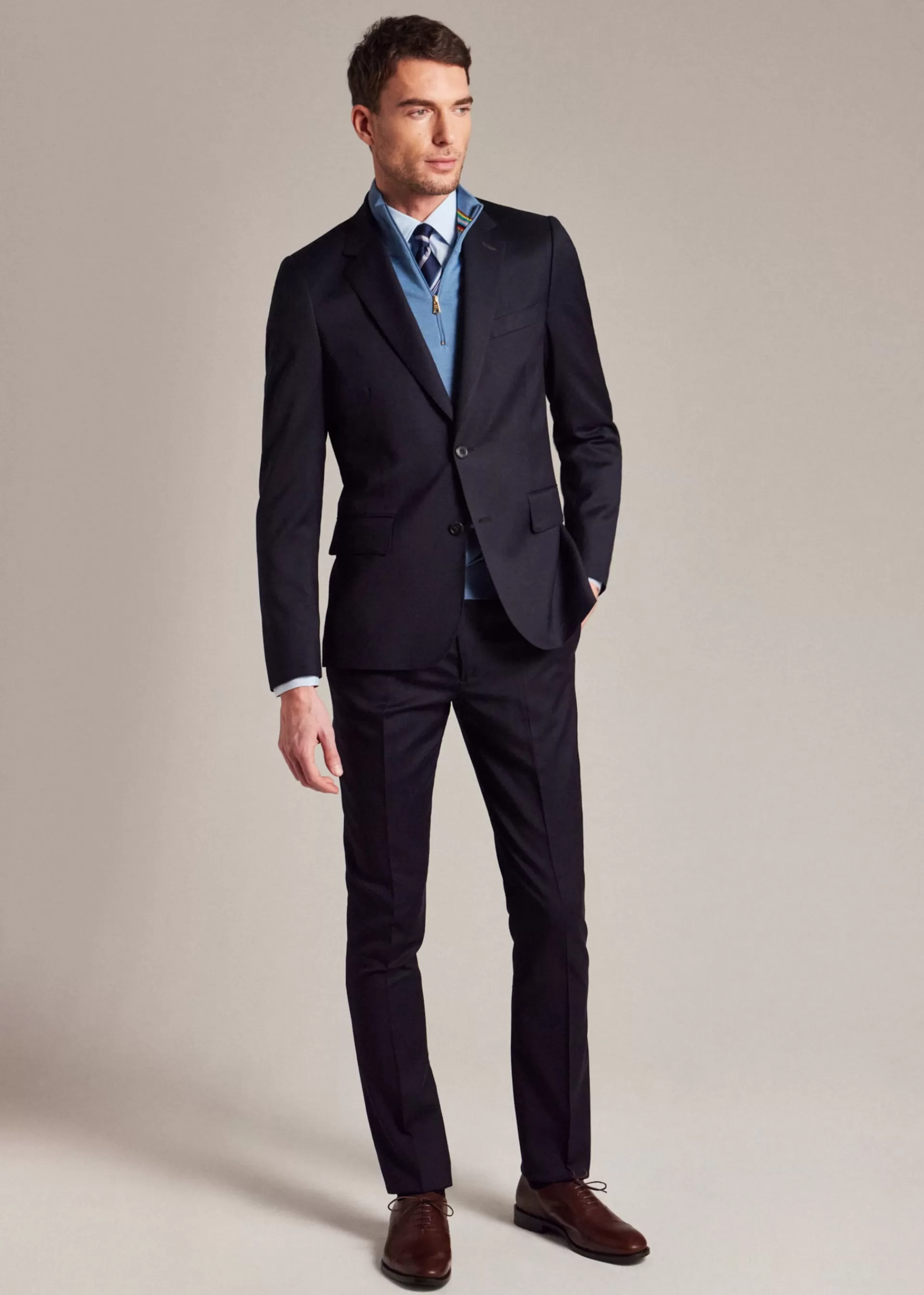 Tailored-Fit Wool Twill Two-Button Suit>Paul Smith New