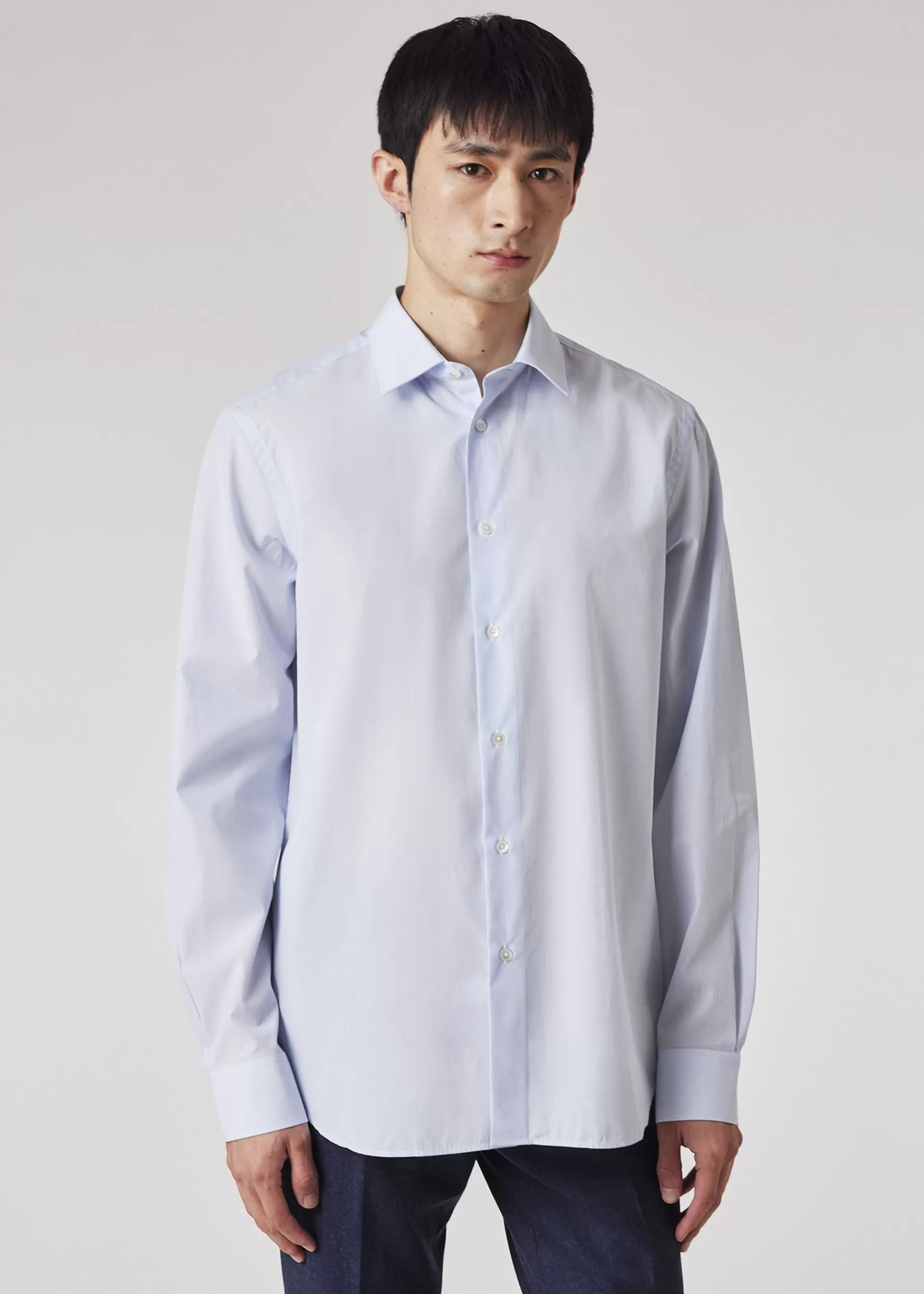 Tailored-Fit Pale Blue Cotton Shirt>Paul Smith Cheap