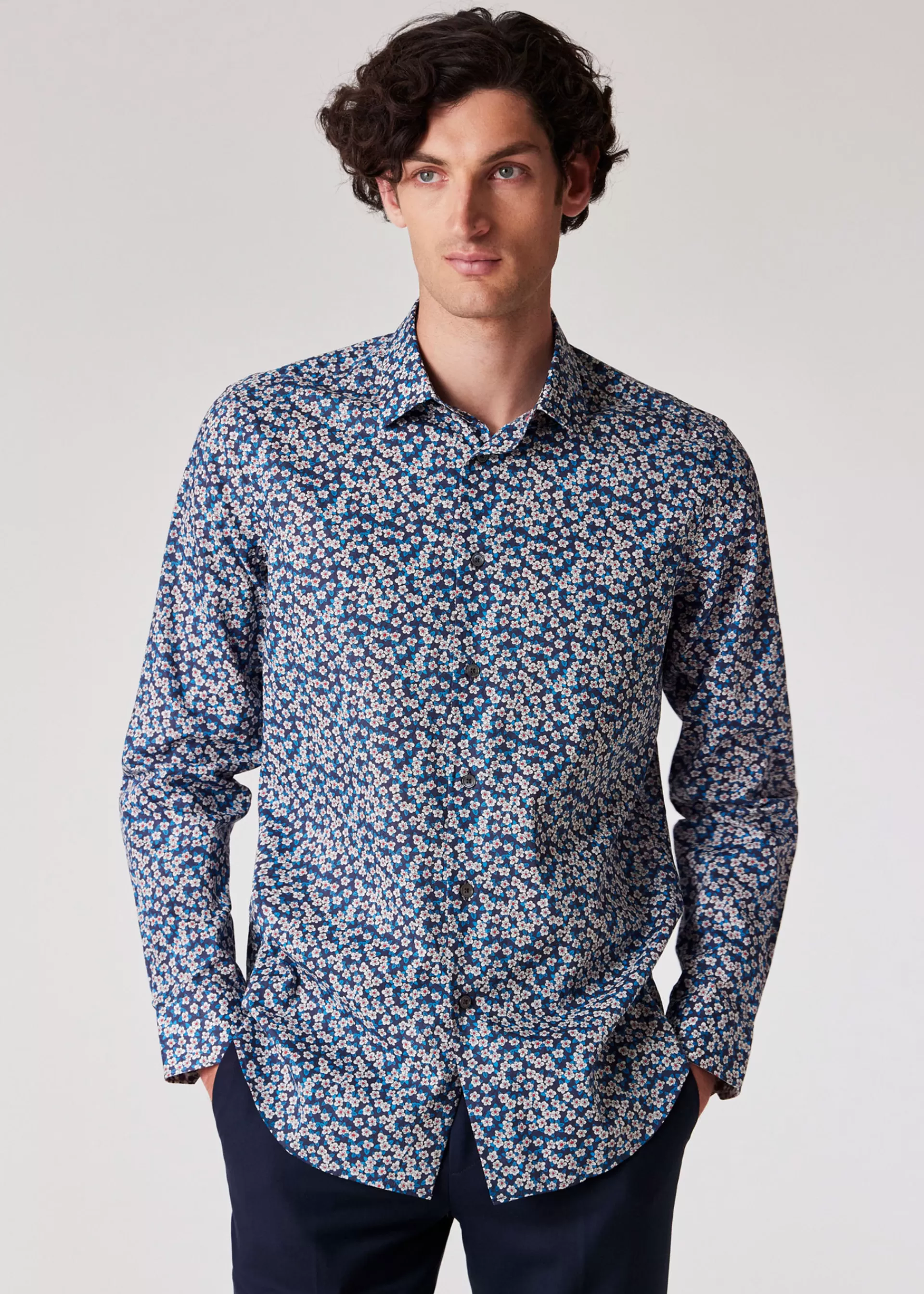 Tailored-Fit 'Liberty Floral' Print Shirt>Paul Smith Flash Sale