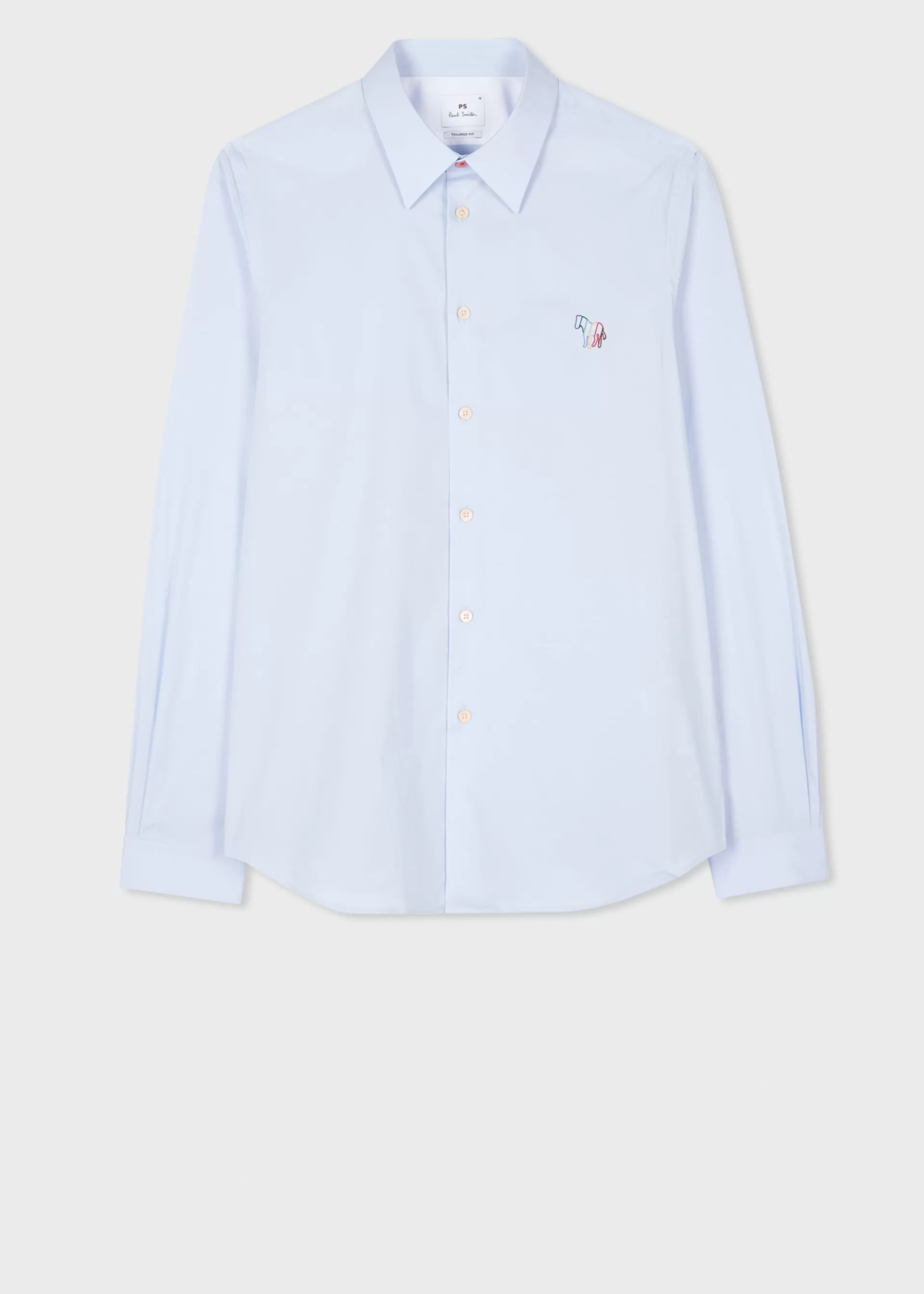 Tailored-Fit Sky Blue 'Broad Stripe' Zebra Stretch-Cotton Shirt>Paul Smith Hot