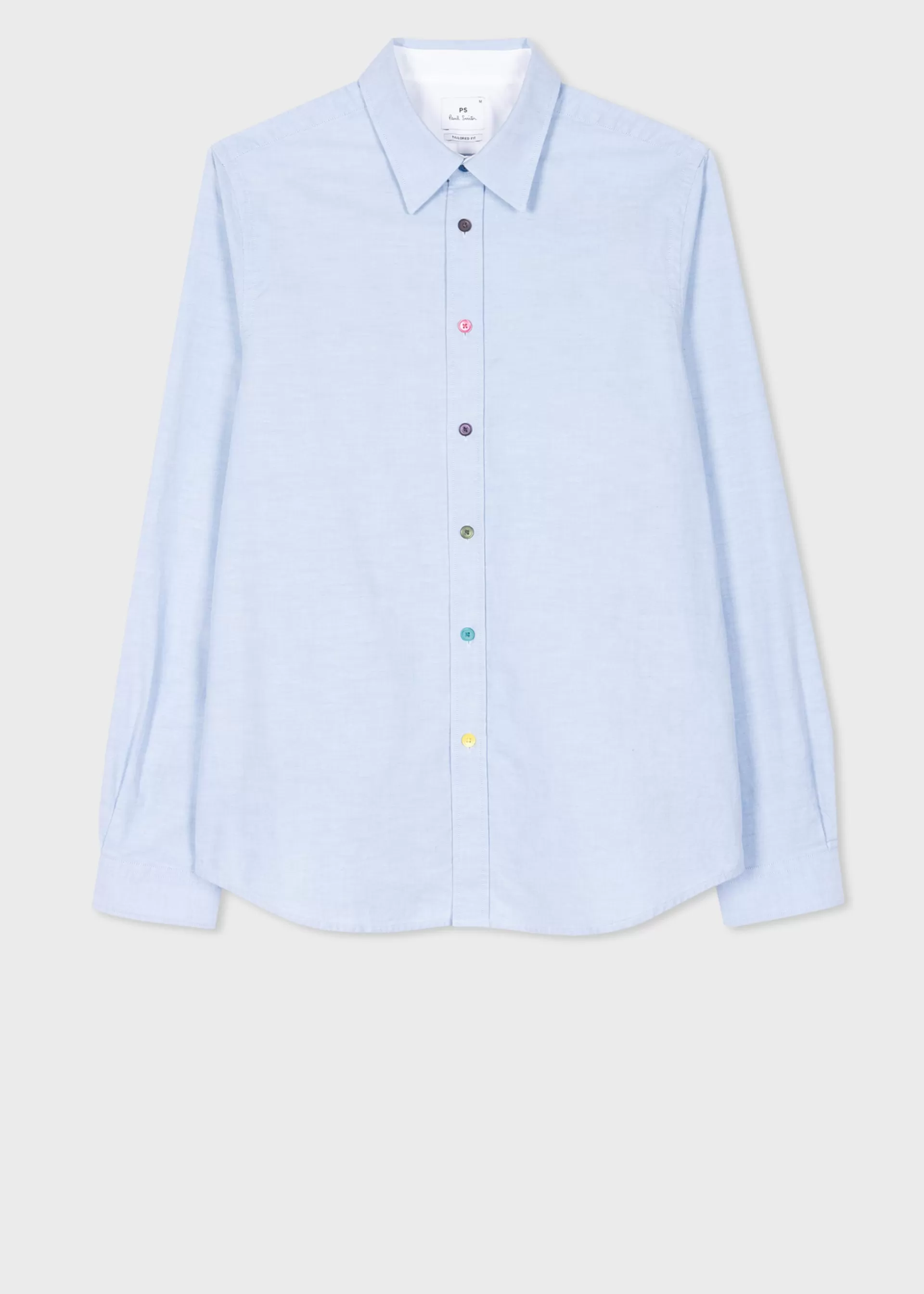 Tailored-Fit Sky Blue Organic-Cotton Multicolour Button Oxford Shirt>Paul Smith Flash Sale
