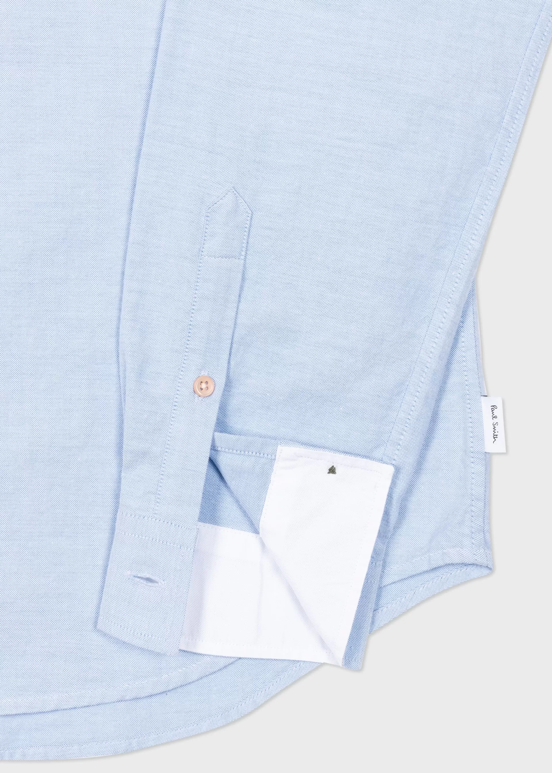 Tailored-Fit Sky Blue Organic-Cotton Multicolour Button Oxford Shirt>Paul Smith Flash Sale