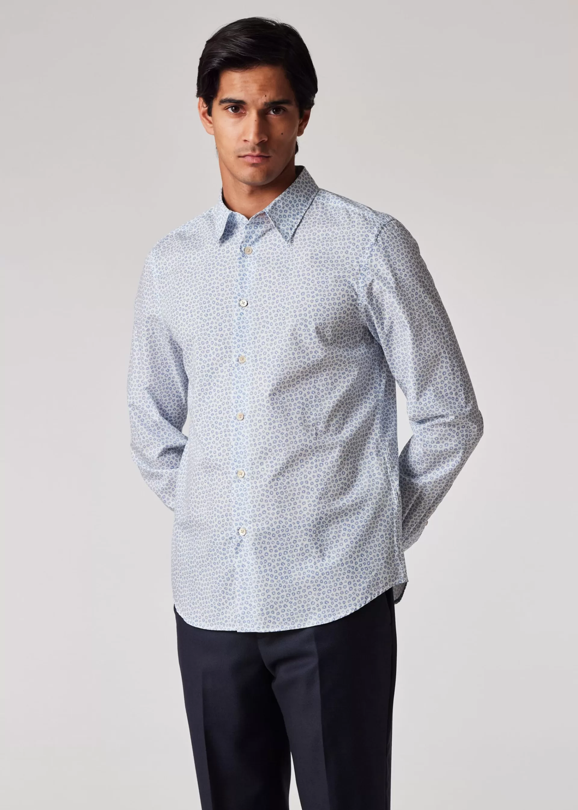 Tailored-Fit and Blue 'Ditsy Floral' Print Shirt>Paul Smith Discount