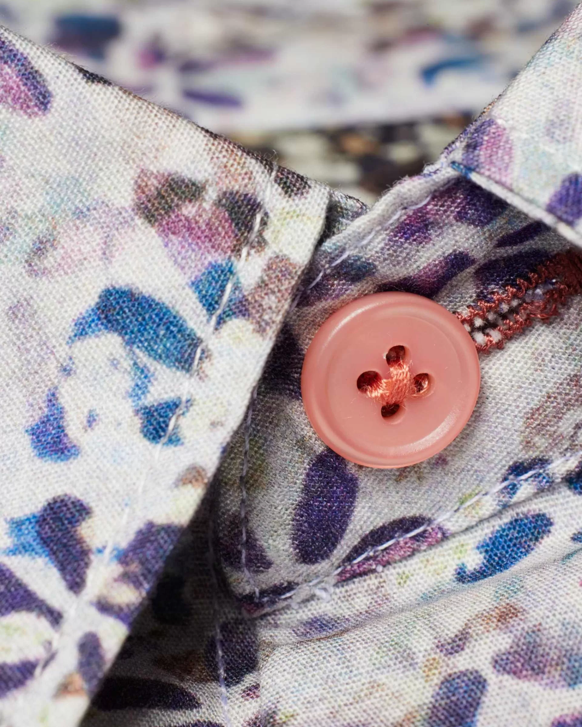 Tailored-Fit White And Blue 'Textured Floral' Print Shirt>Paul Smith Fashion