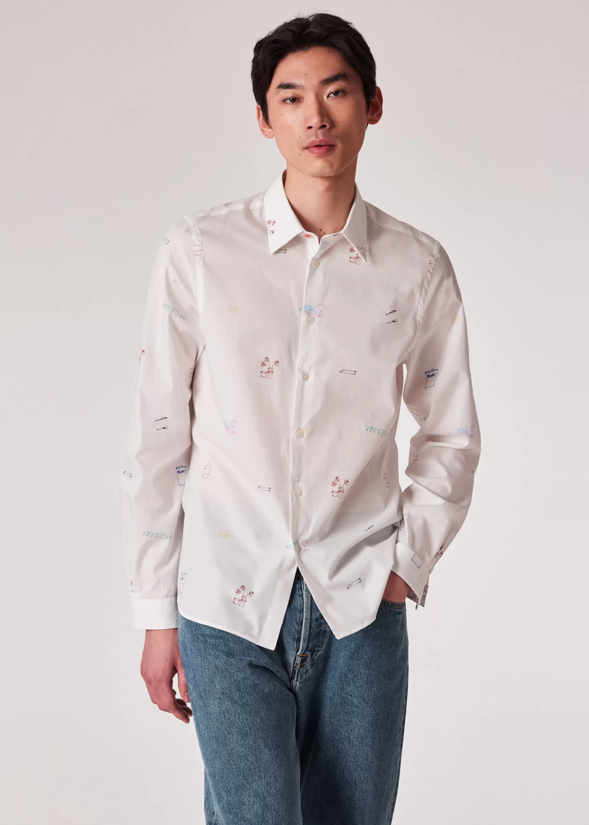 Tailored-Fit 'Aperitif' Print Shirt>Paul Smith Sale