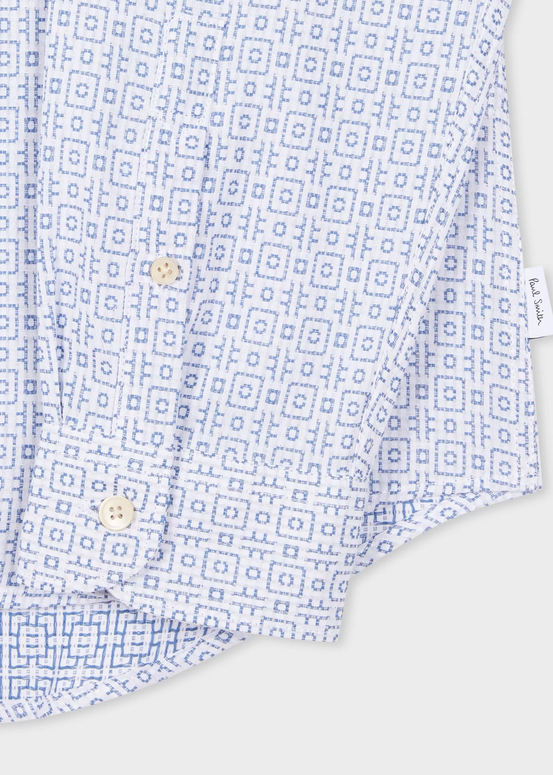 Tailored-Fit Geometric Dobby Cotton Shirt>Paul Smith Cheap