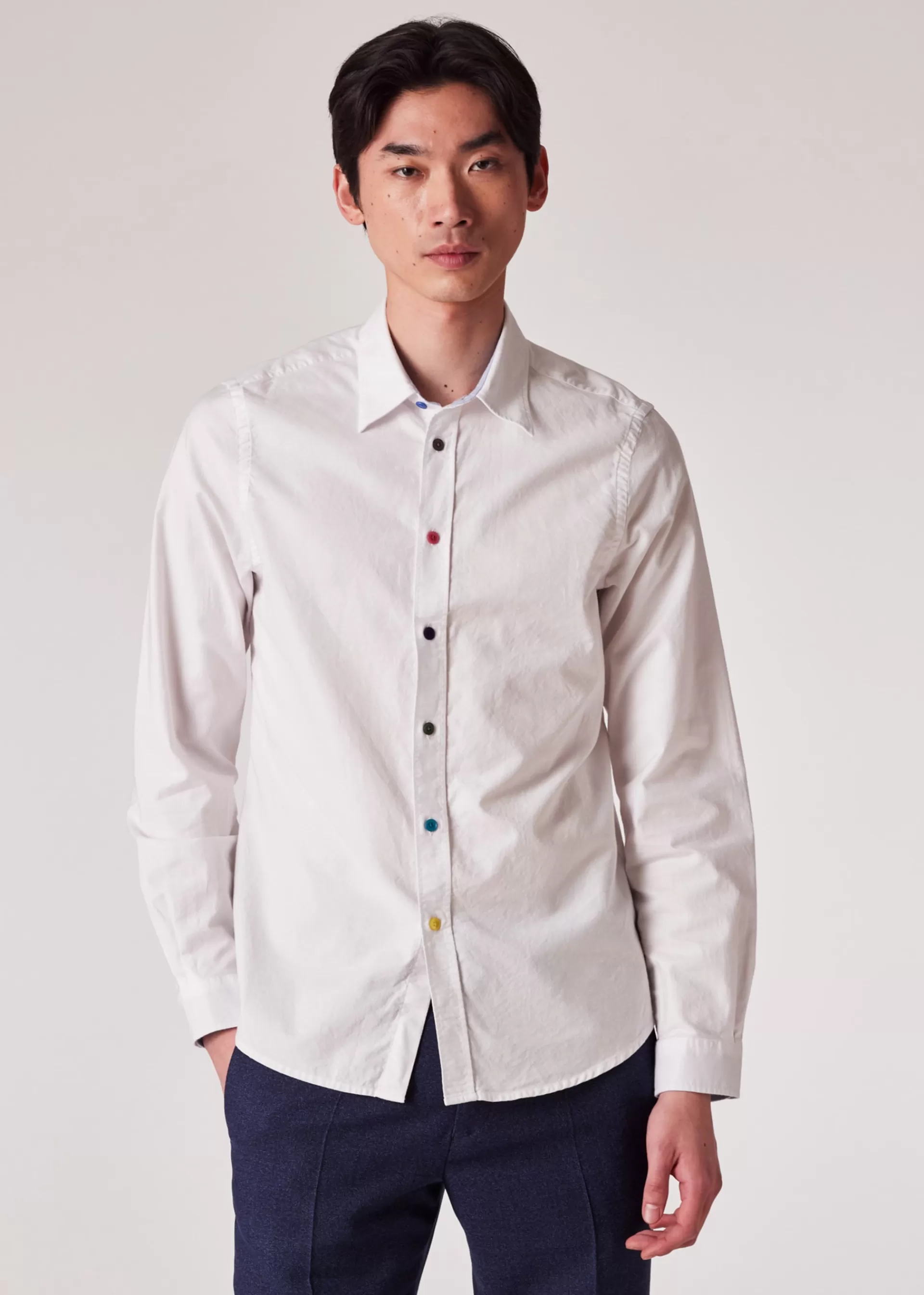 Tailored-Fit Organic-Cotton Multicolour Button Oxford Shirt>Paul Smith Outlet