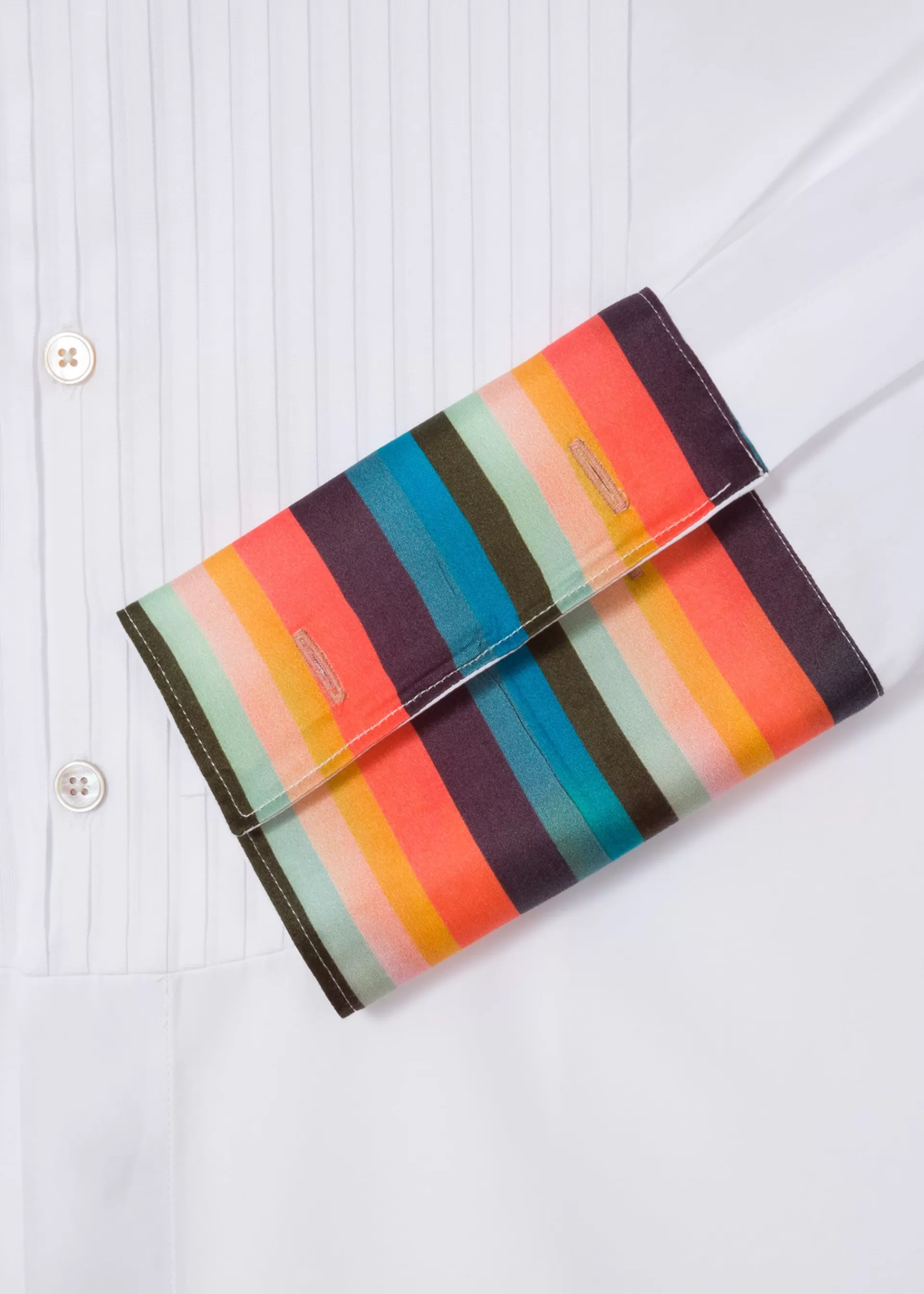 Tailored-Fit Pleated-Bib Cotton Evening Shirt With 'Artist Stripe' Double-Cuff>Paul Smith Fashion