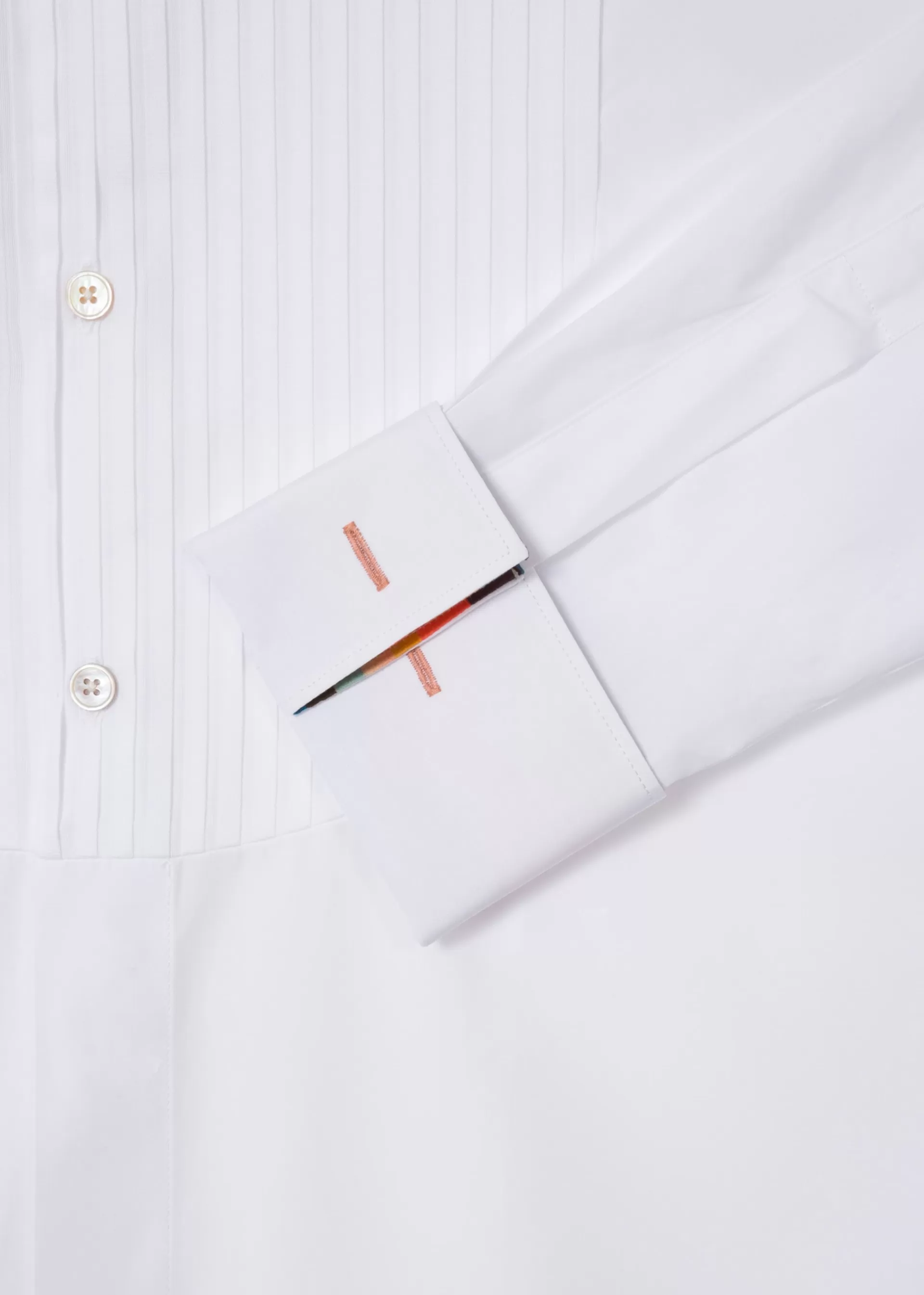 Tailored-Fit Pleated-Bib Cotton Evening Shirt With 'Artist Stripe' Double-Cuff>Paul Smith Fashion