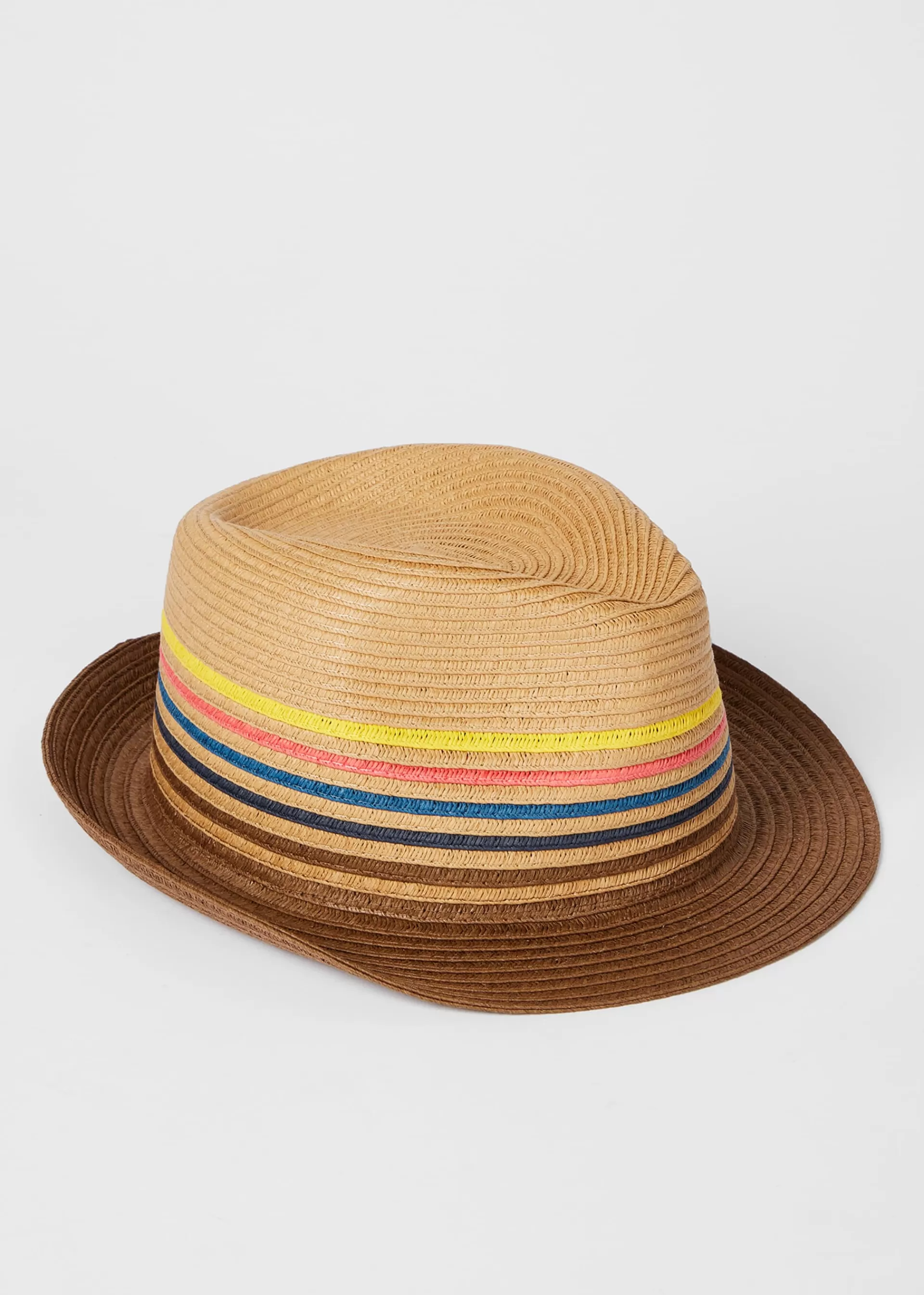 'Artist Stripe' Raffia Trilby Hat>Paul Smith Shop