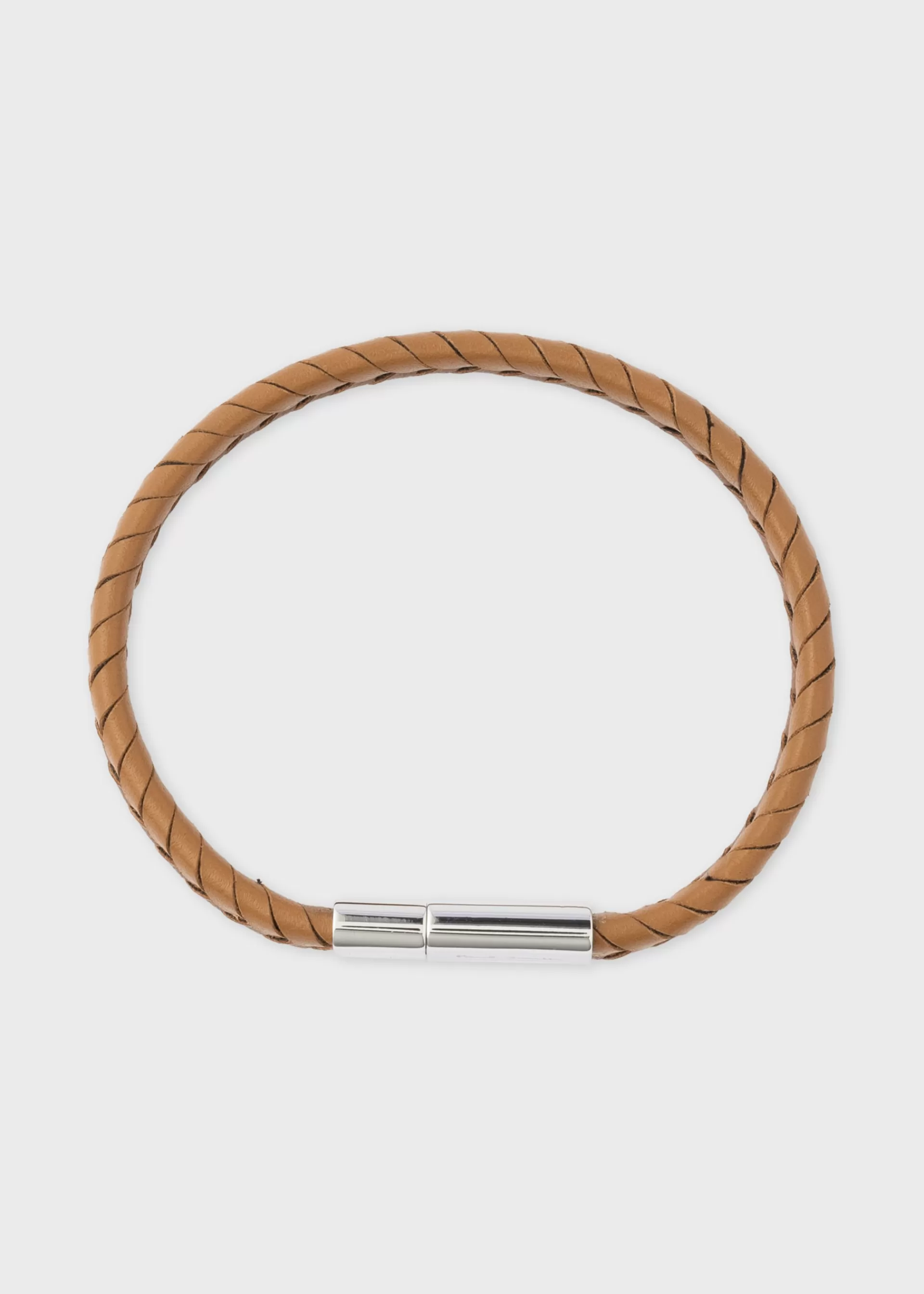 Two-Tone Braided Leather Bracelet>Paul Smith Hot