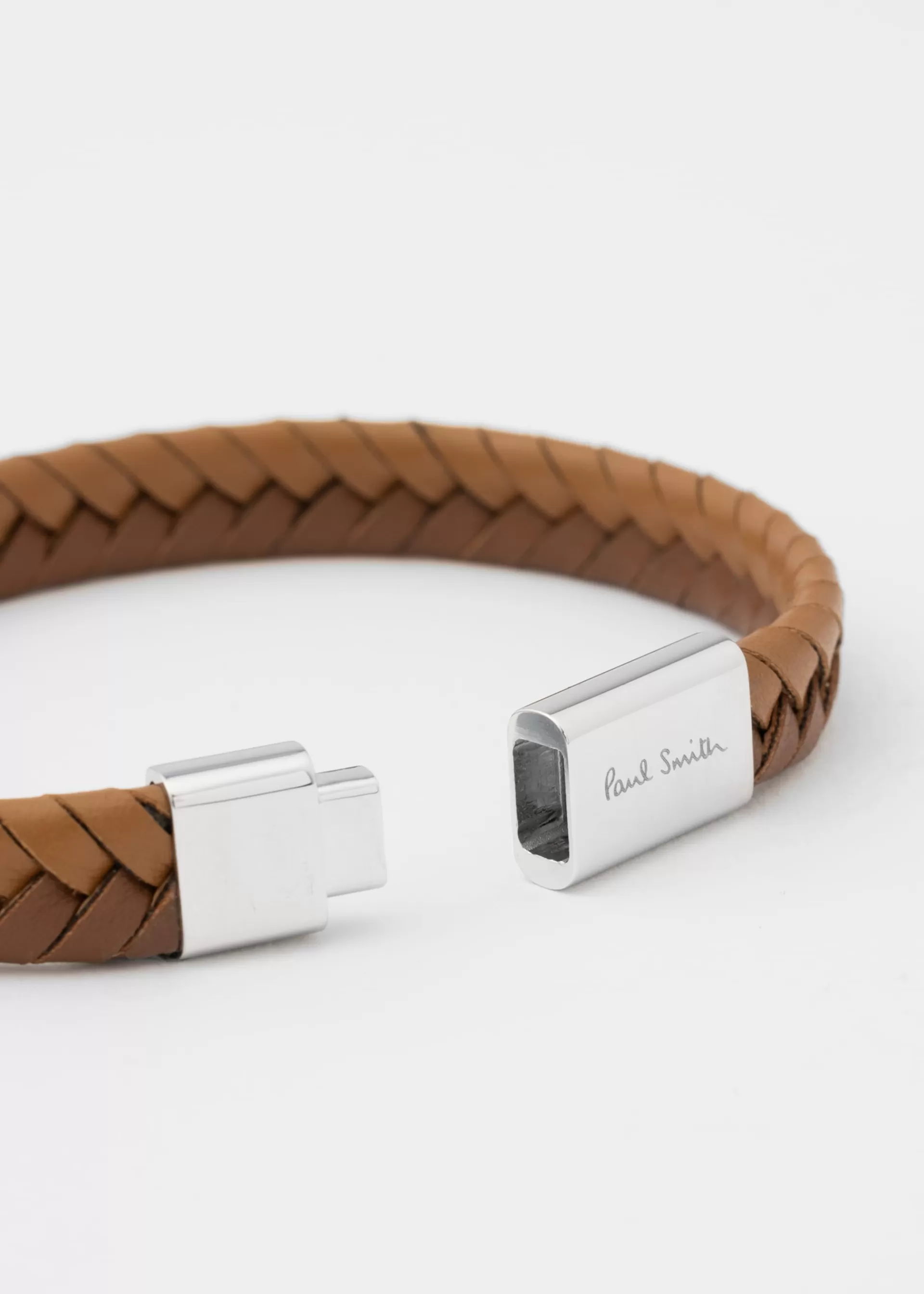 Two-Tone Braided Leather Bracelet>Paul Smith Hot