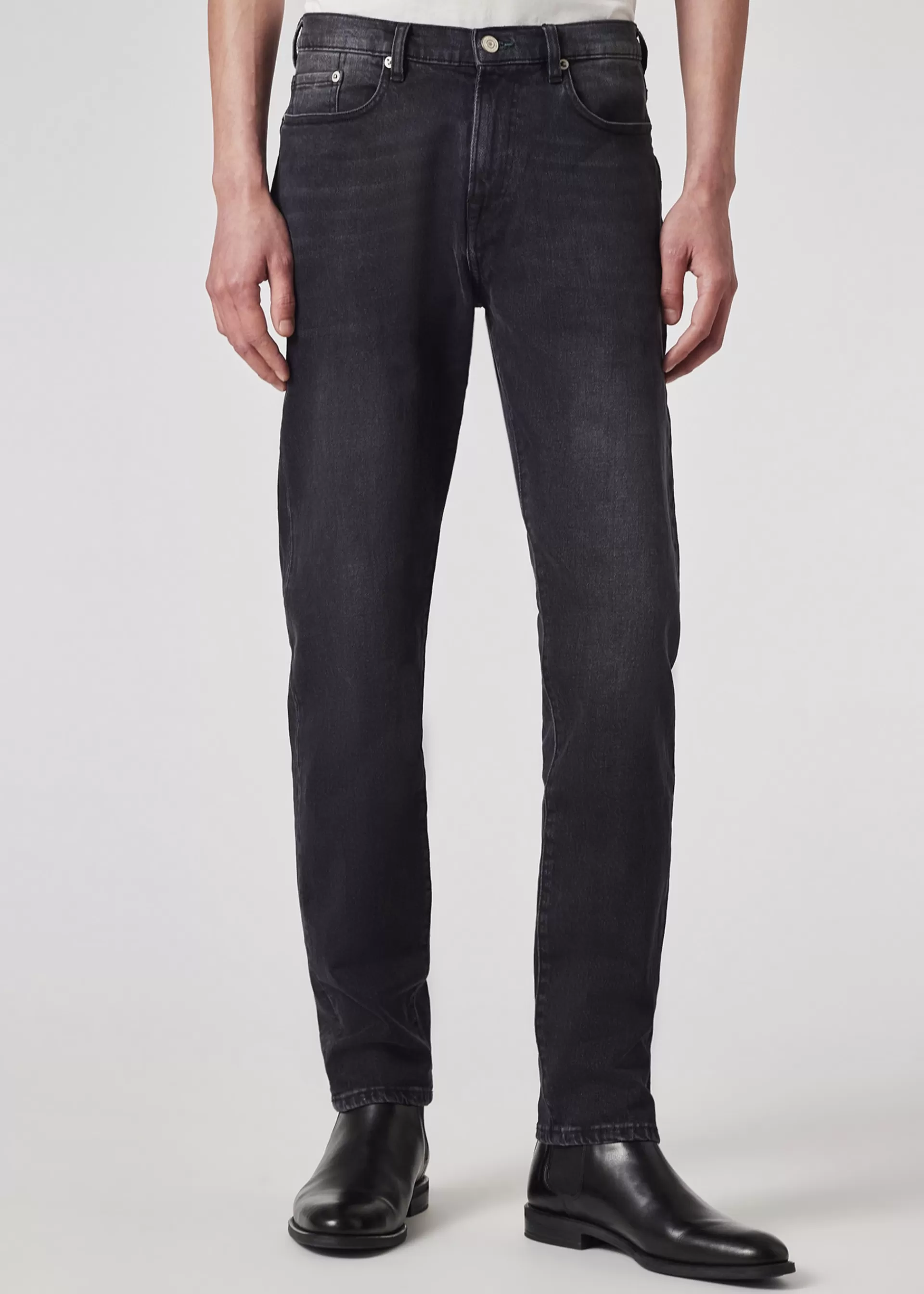 Tapered-Fit Antique-Wash Black Stretch Jeans>Paul Smith Cheap
