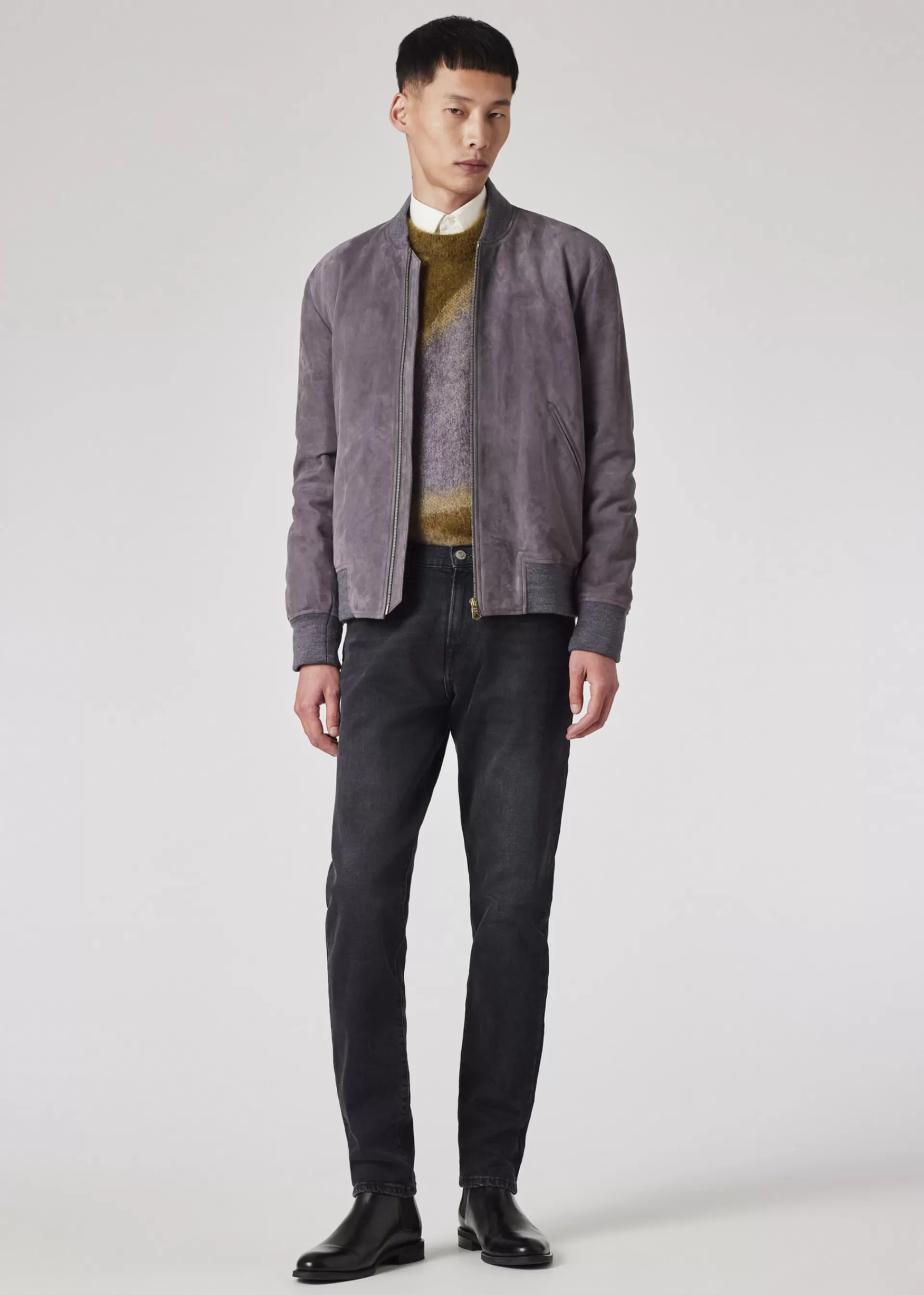 Tapered-Fit Antique-Wash Black Stretch Jeans>Paul Smith Cheap