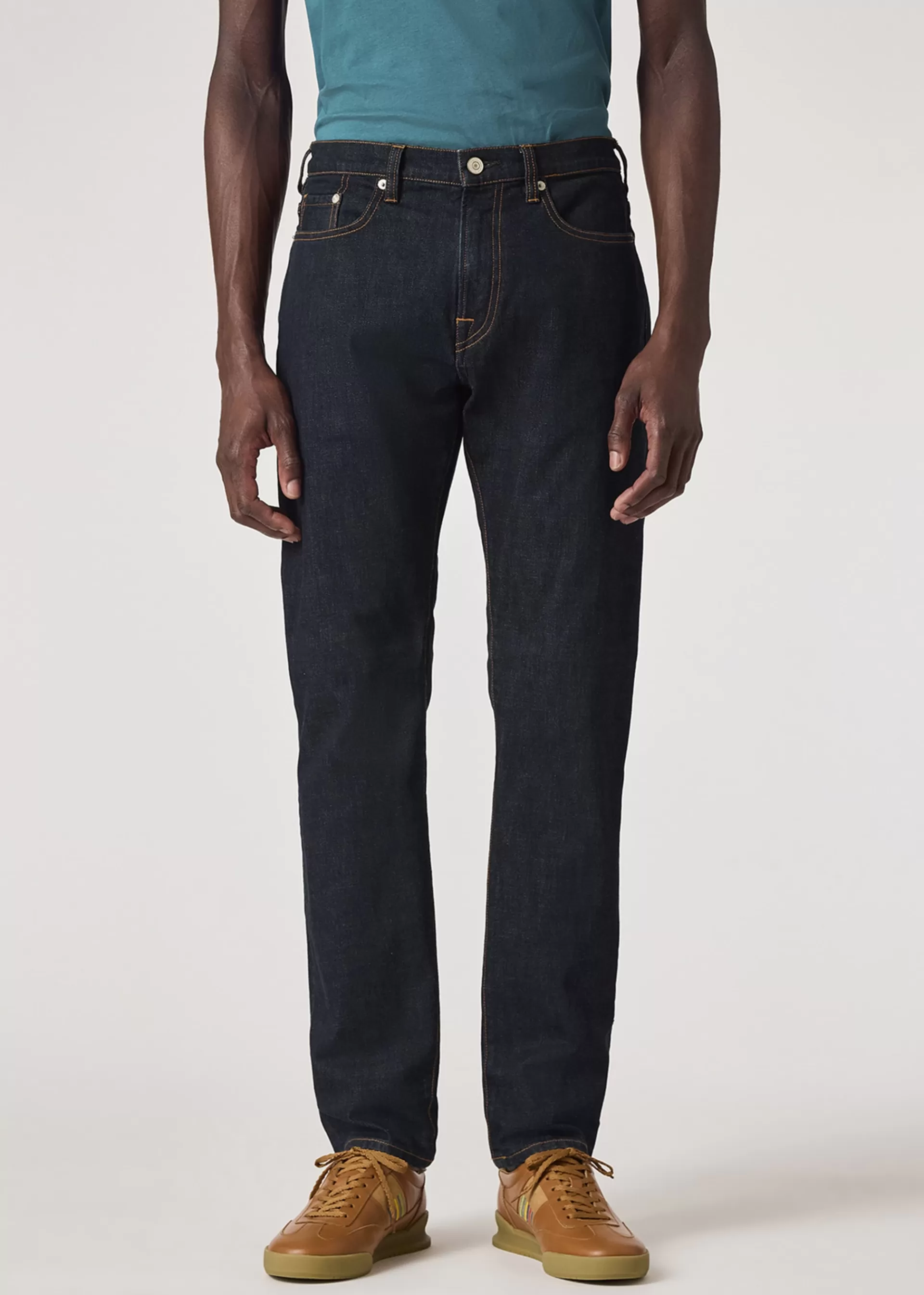 Tapered-Fit -Rinse 'Crosshatch Stretch' Jeans>Paul Smith Clearance