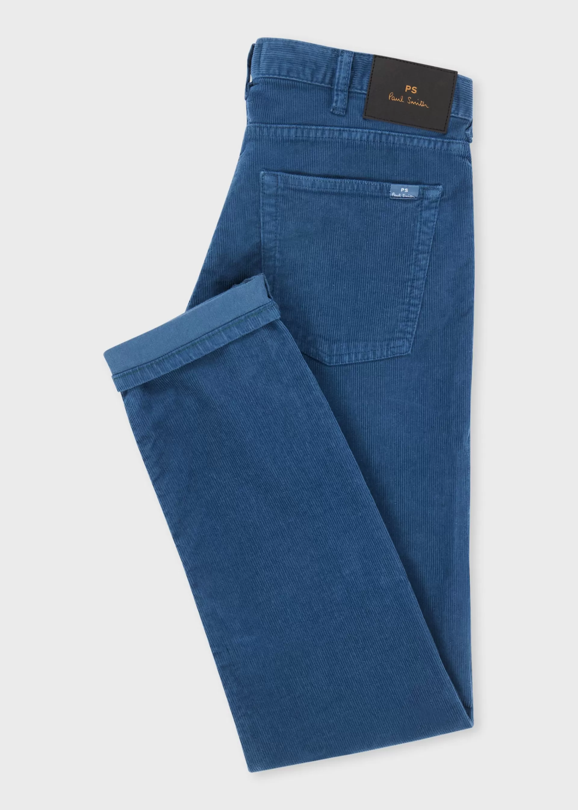 Tapered-Fit Mid Blue Corduroy Trousers>Paul Smith Outlet