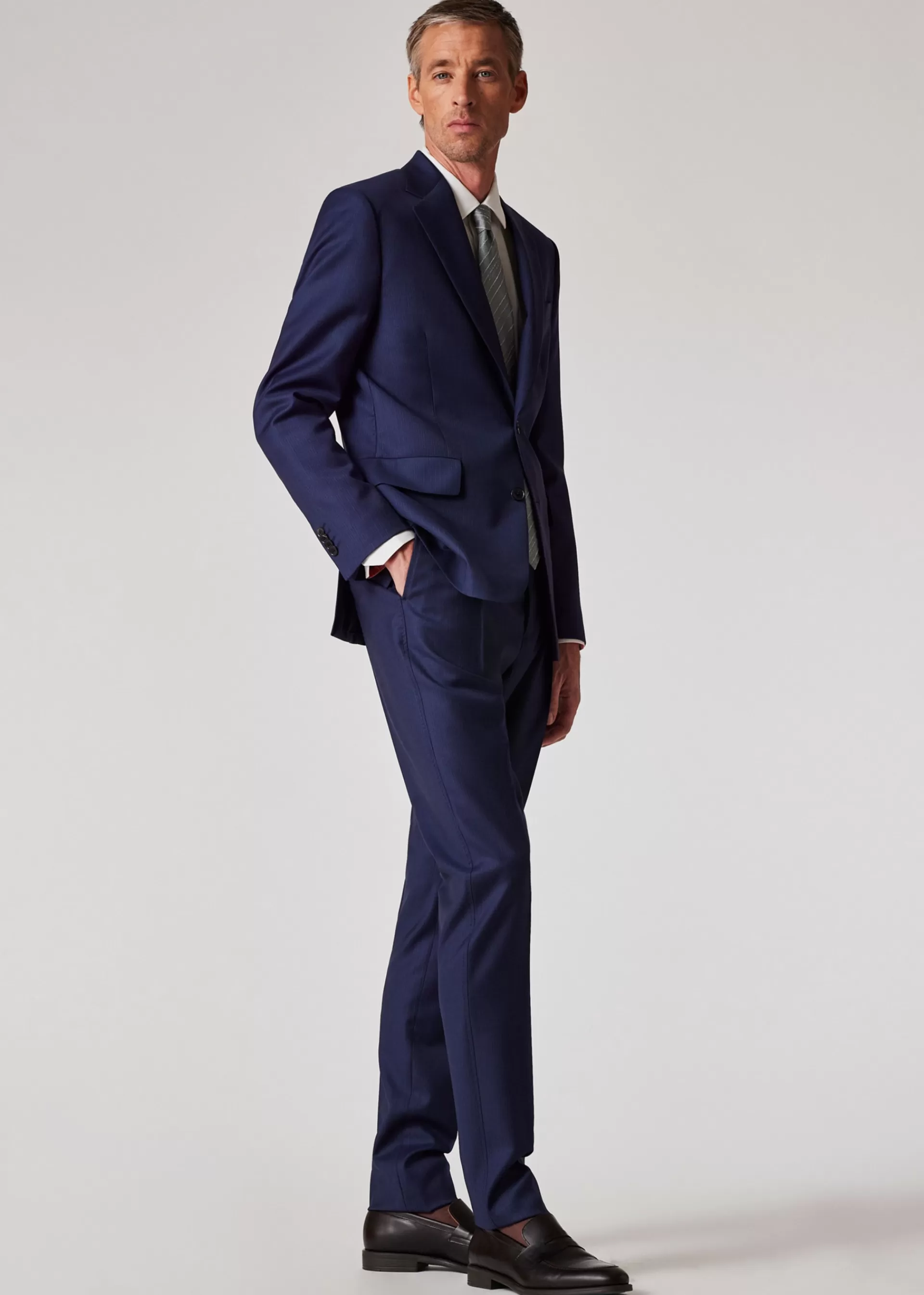 Tapered-Fit Pinstripe Wool Pleated Trousers>Paul Smith Shop