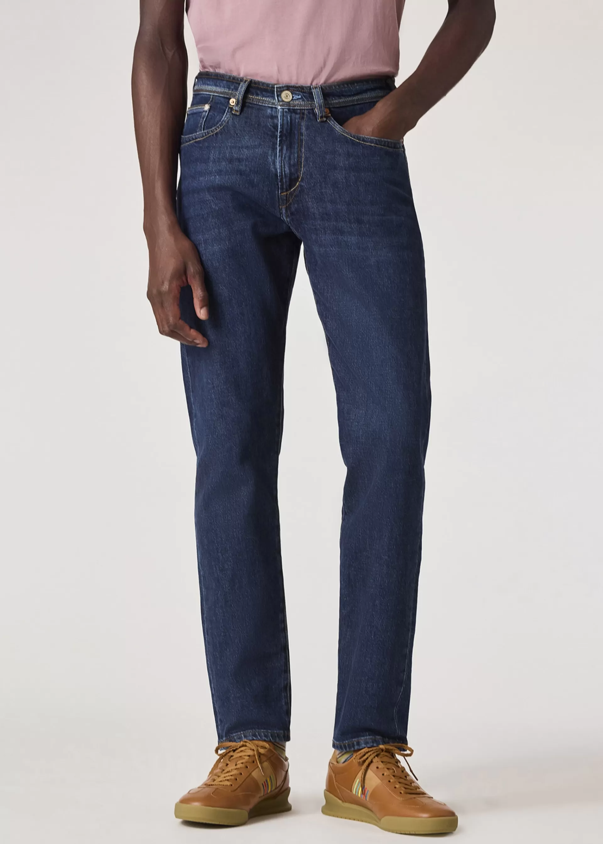 Tapered-Fit 'Organic Vintage Stretch' Dark-Wash Jeans>Paul Smith Discount