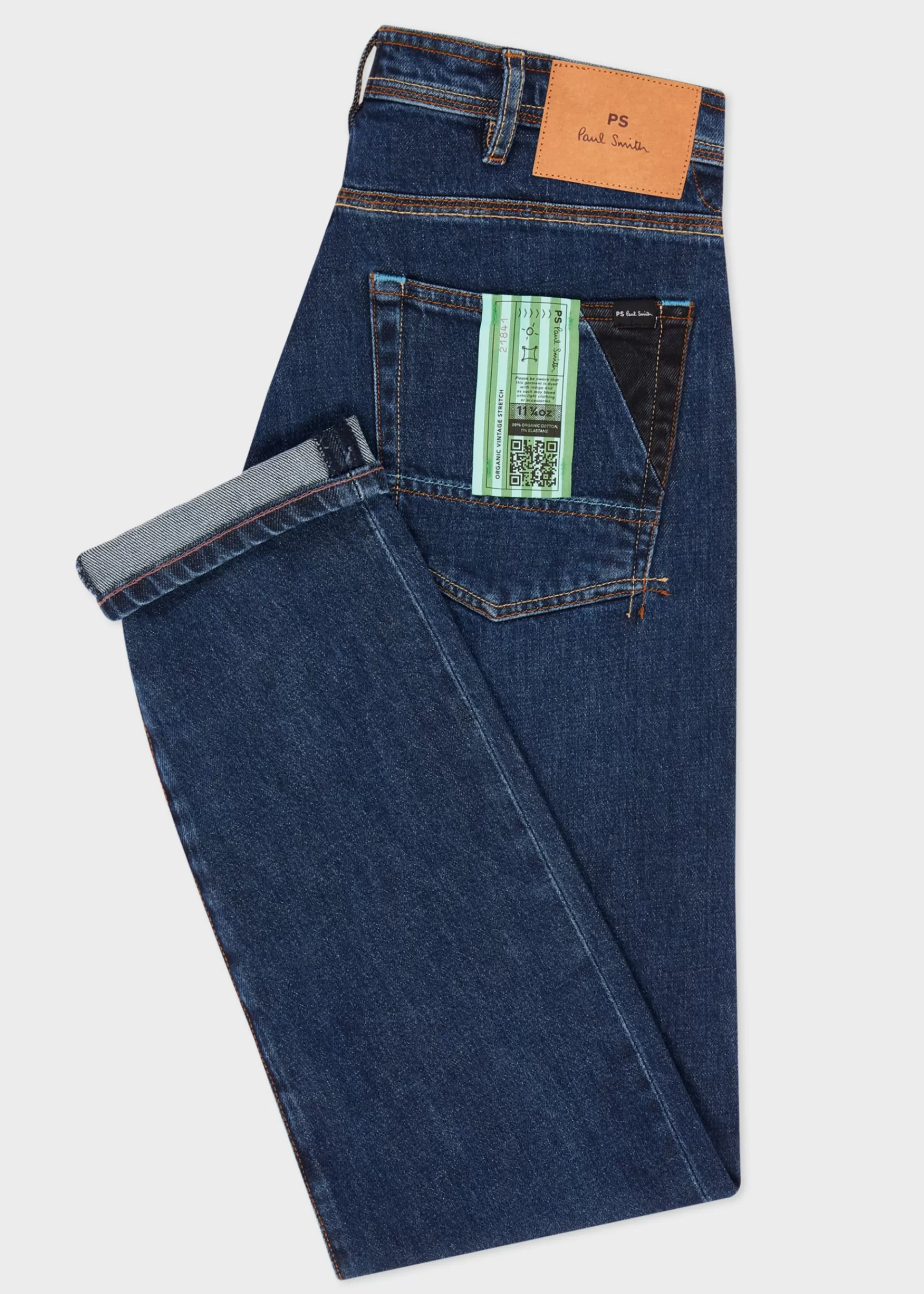 Tapered-Fit 'Organic Vintage Stretch' Dark-Wash Jeans>Paul Smith Discount
