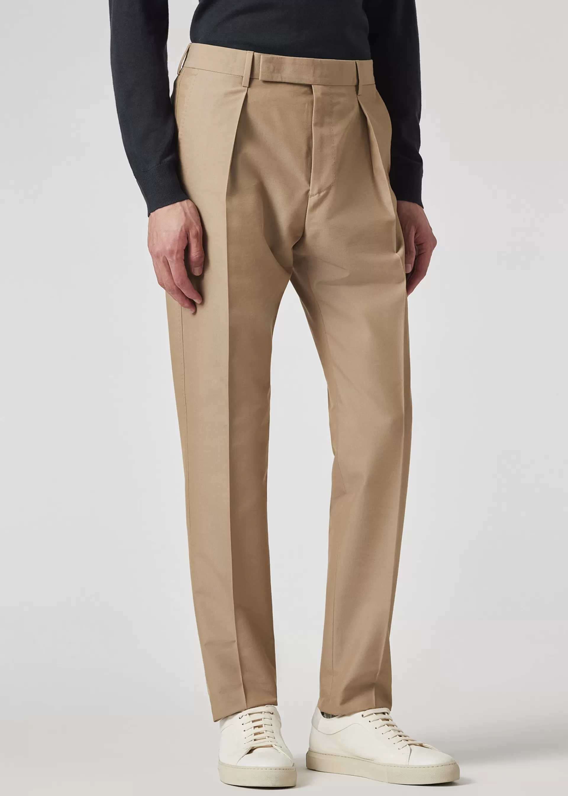 Tapered-Fit Wool-Cotton Pleated Trousers>Paul Smith Hot