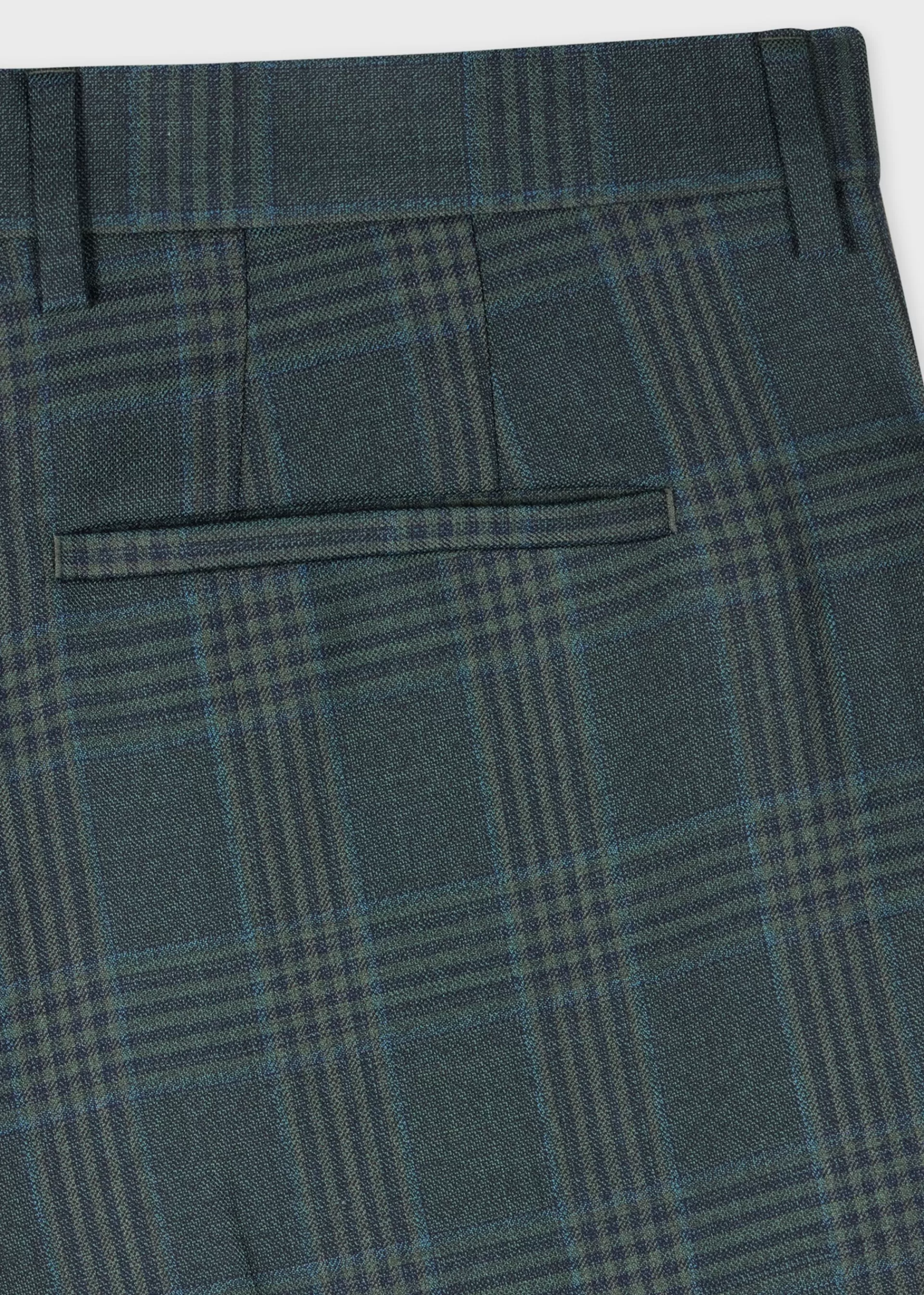 Tapered-Fit Teal Green Check Wool Trousers>Paul Smith Sale