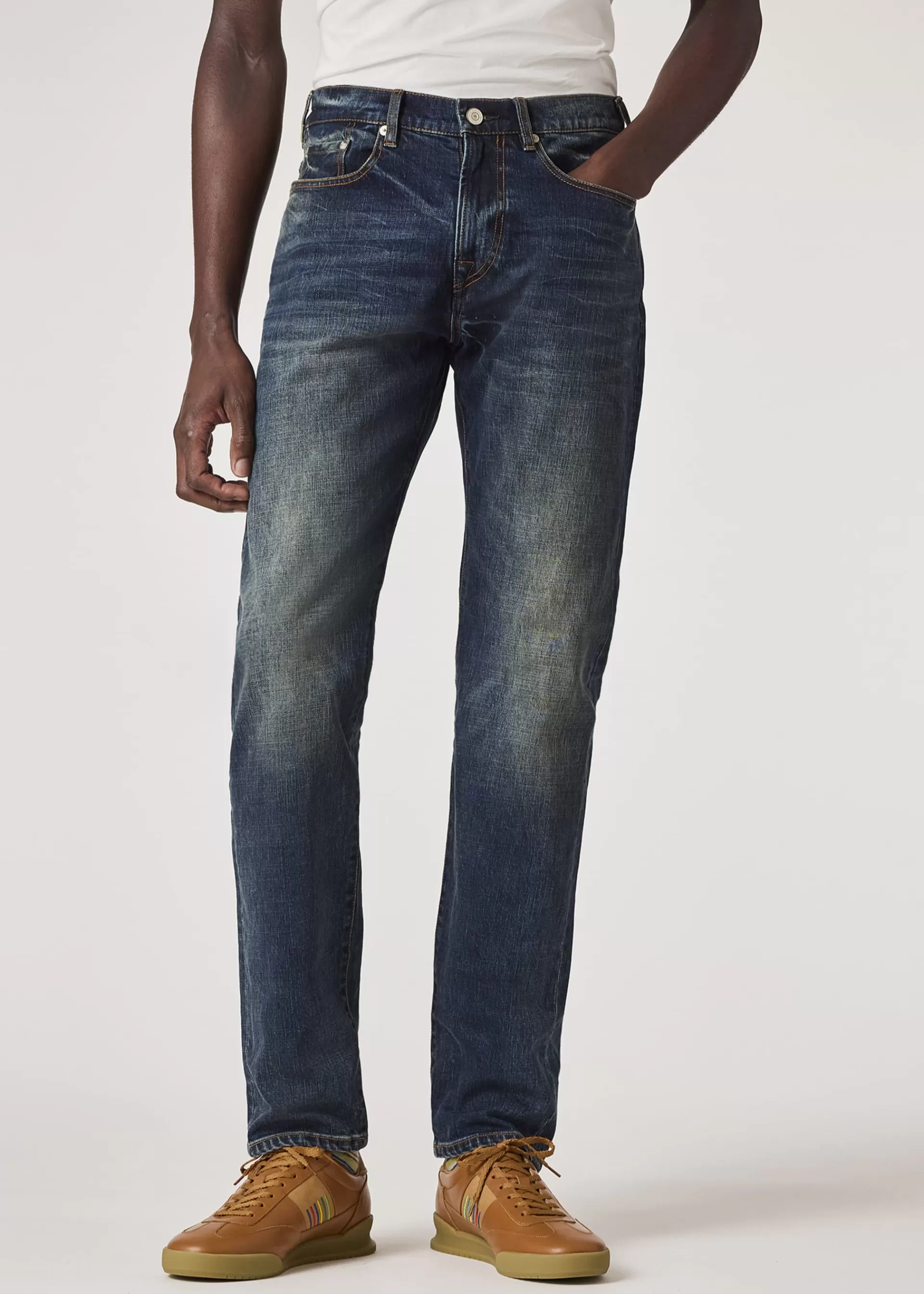 Tapered-Fit 'Crosshatch Stretch' Jeans>Paul Smith Clearance