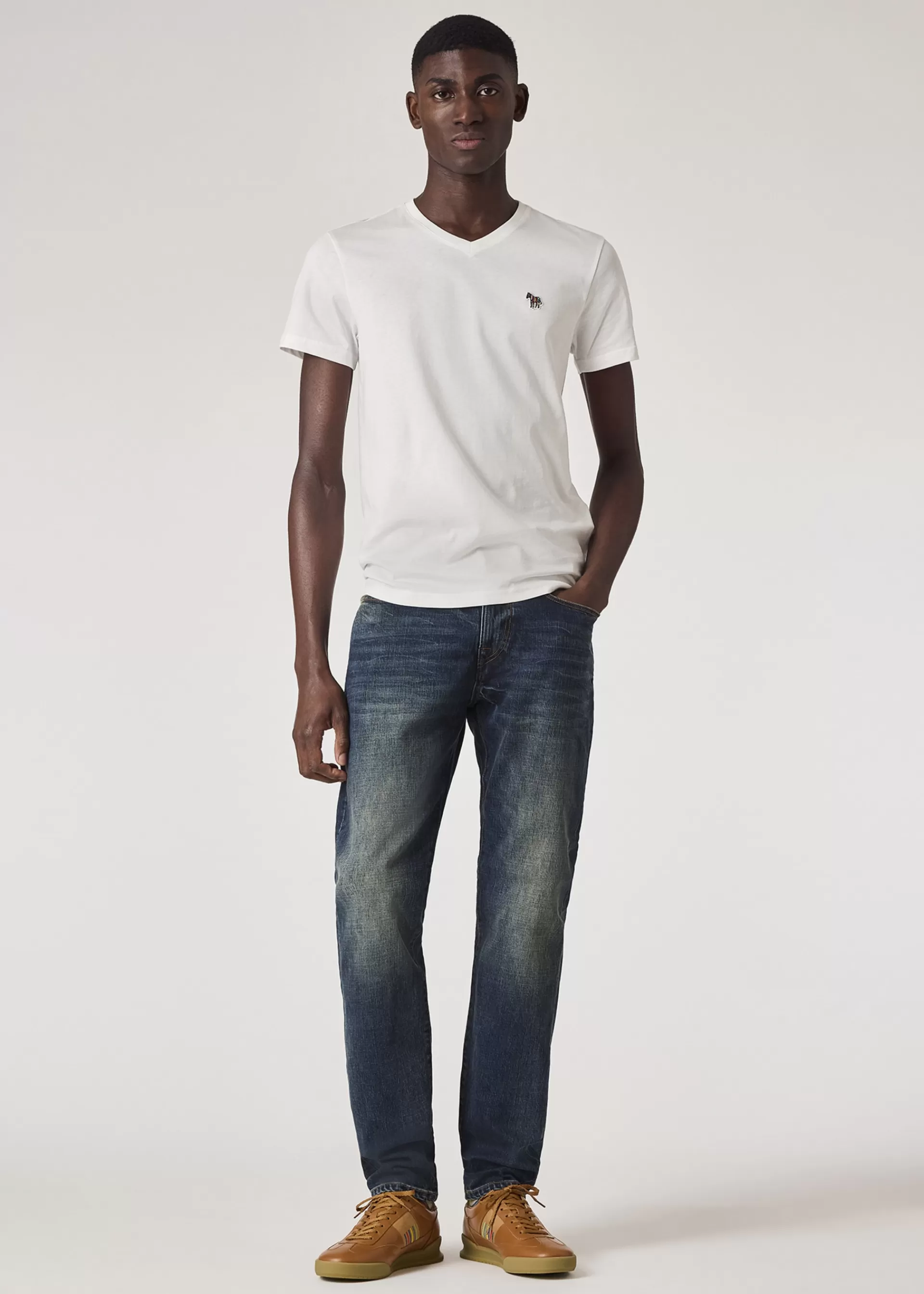 Tapered-Fit 'Crosshatch Stretch' Jeans>Paul Smith Clearance