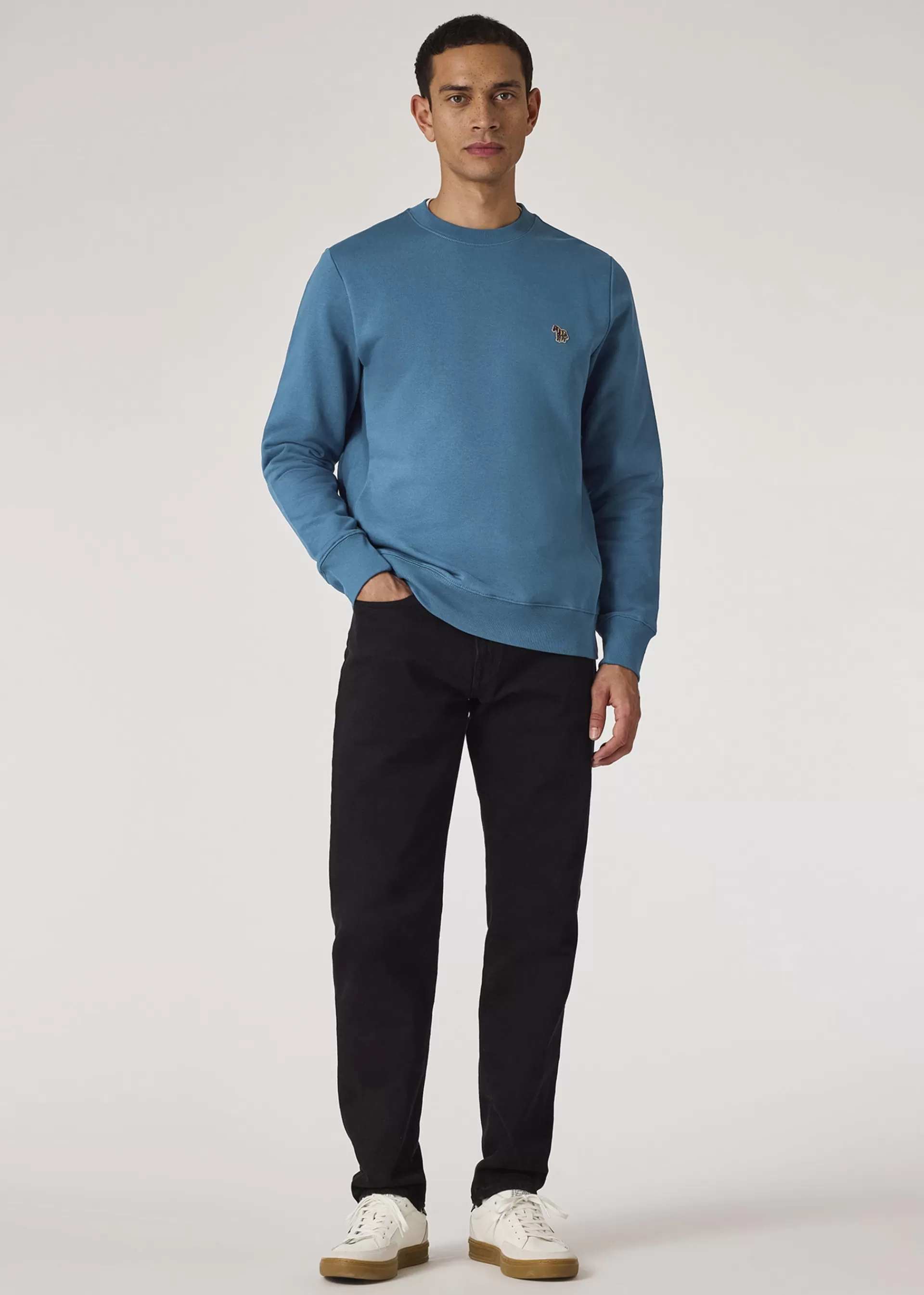 Teal Blue Zebra Logo Organic Cotton Sweatshirt>Paul Smith Hot