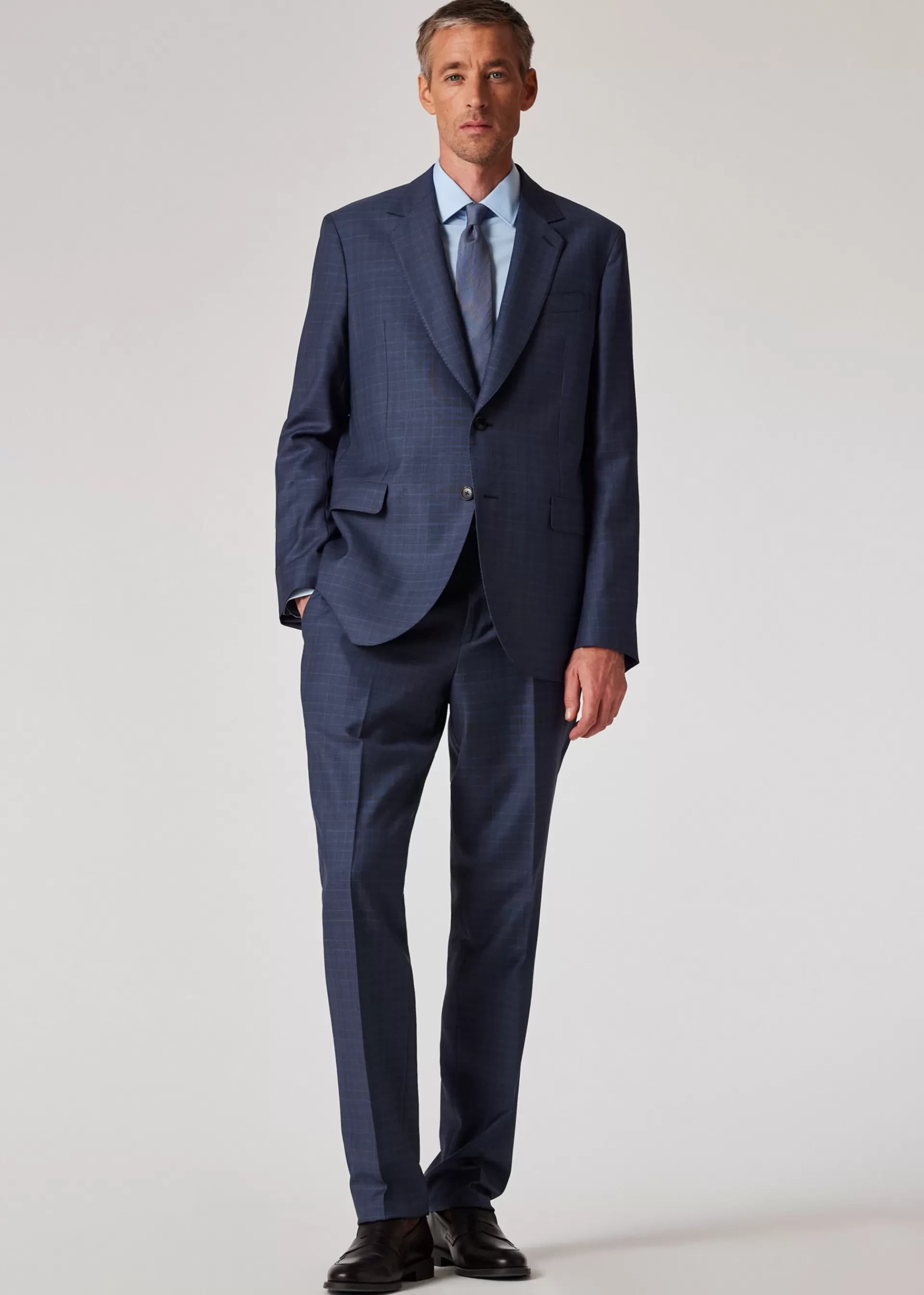 The Bloomsbury - Easy-Fit Navy Blue Check Wool Suit>Paul Smith Best Sale