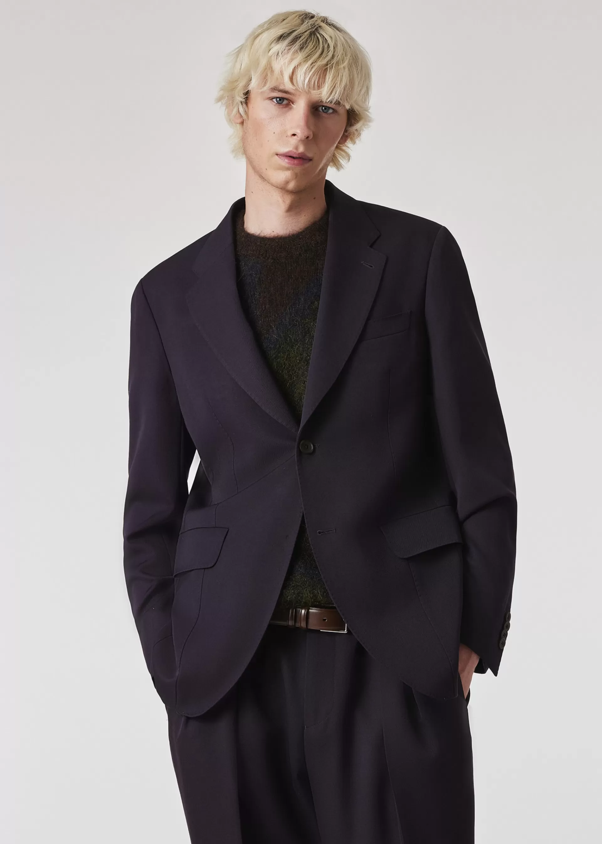 The Brierley - Dark Purple Wool Gabardine Blazer>Paul Smith Online