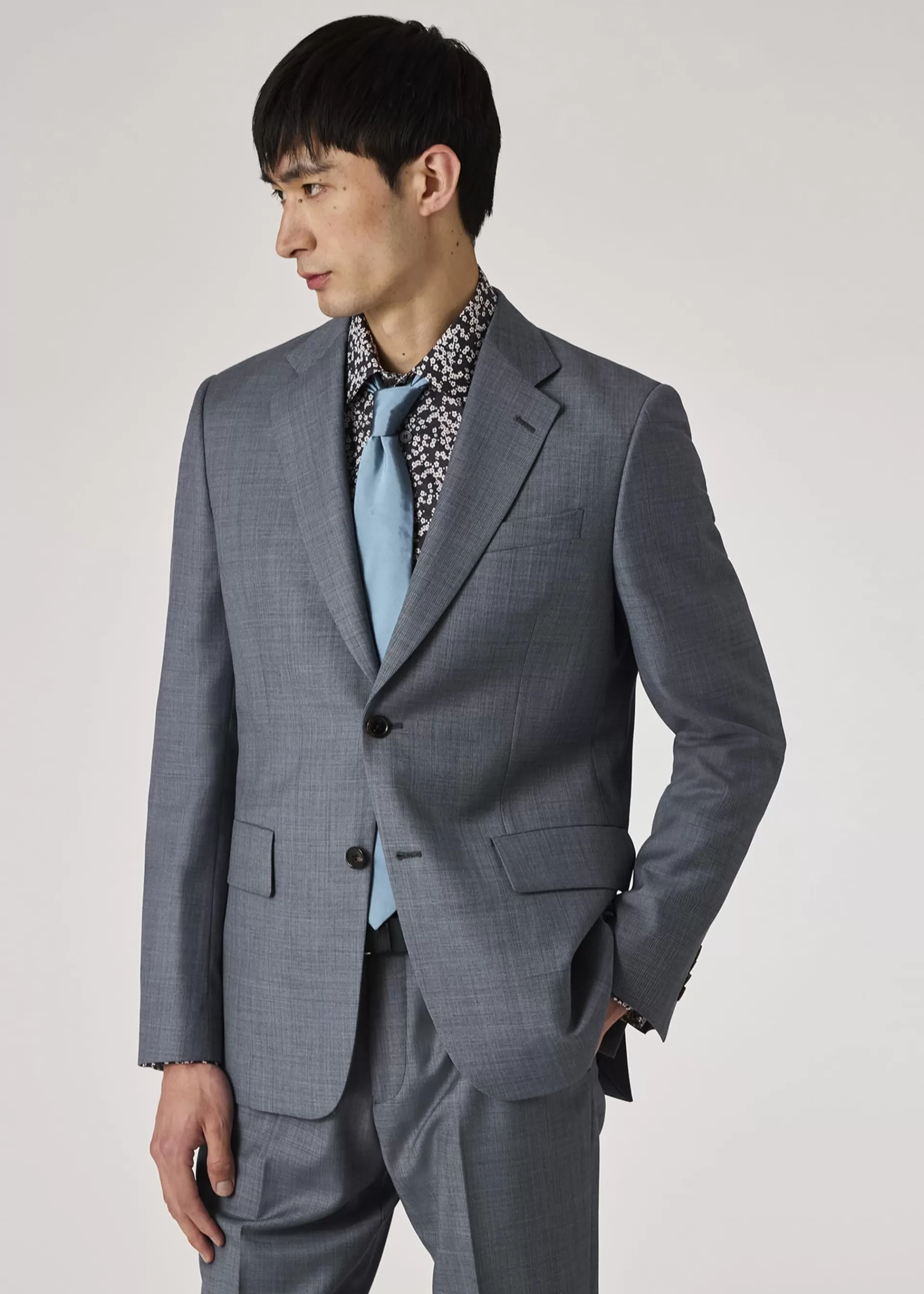 The Brierley - Light Blue Sharkskin Wool Suit>Paul Smith Flash Sale