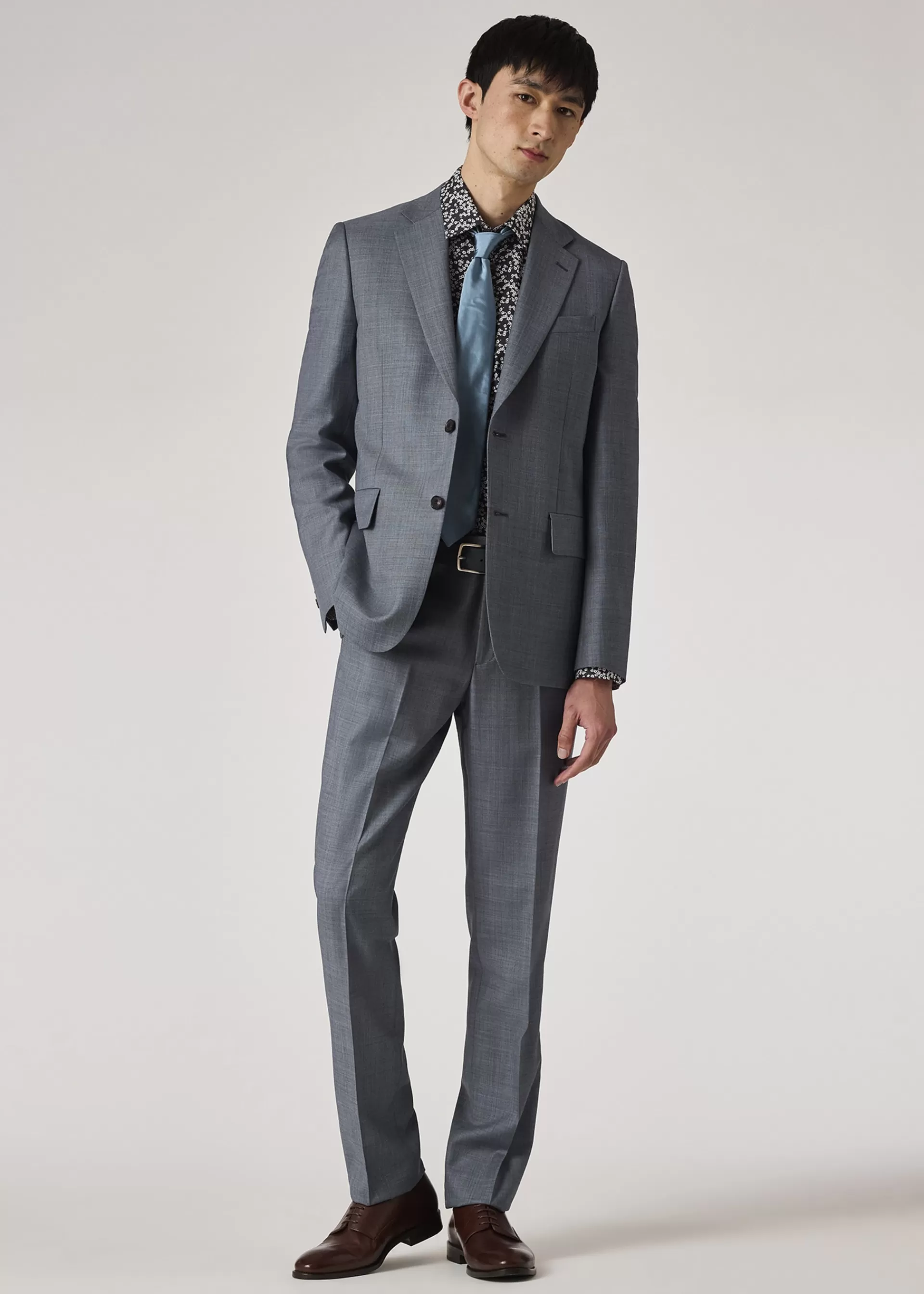 The Brierley - Light Blue Sharkskin Wool Suit>Paul Smith Flash Sale