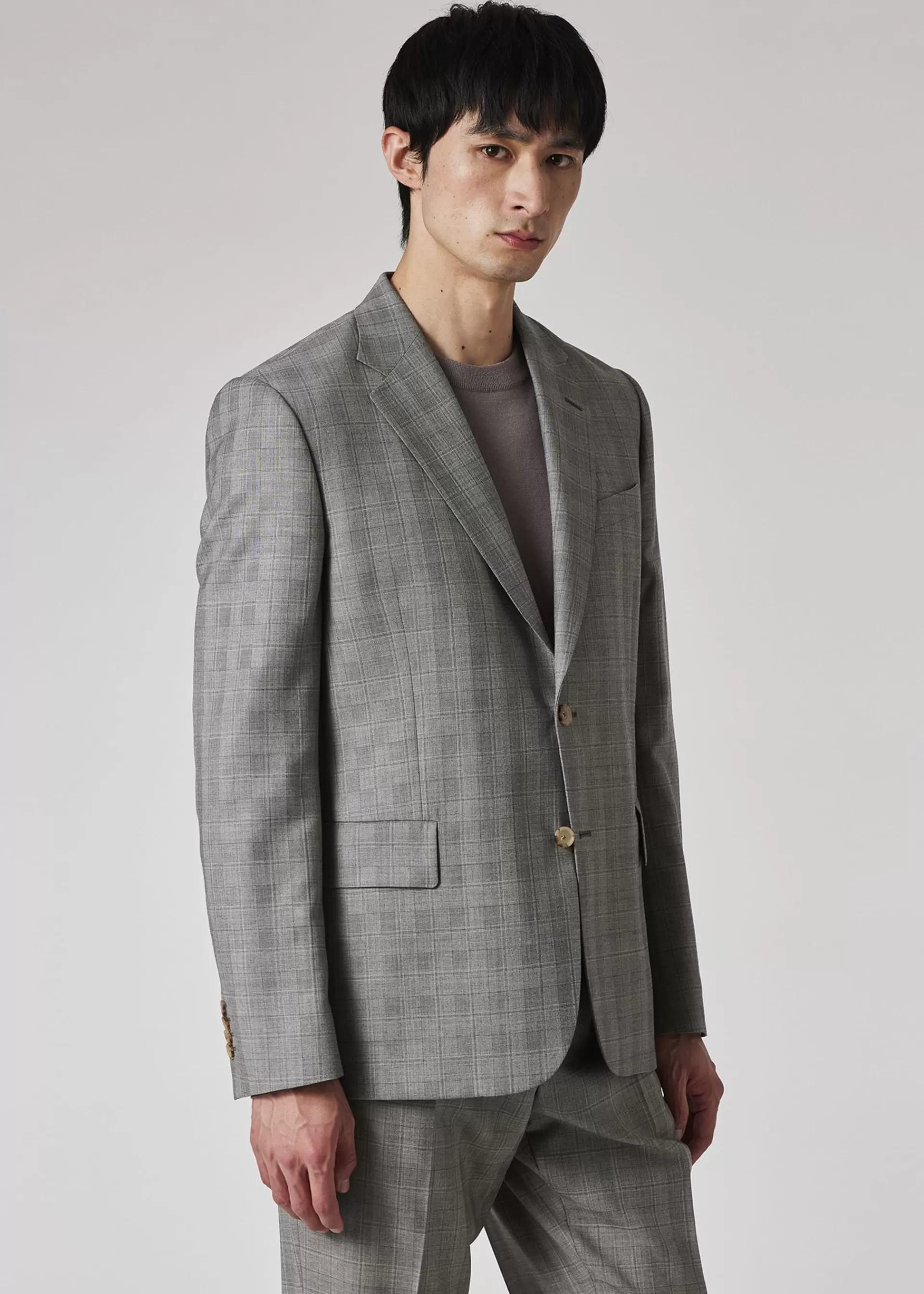 The Brierley - Light Grey Check Wool Suit>Paul Smith Cheap