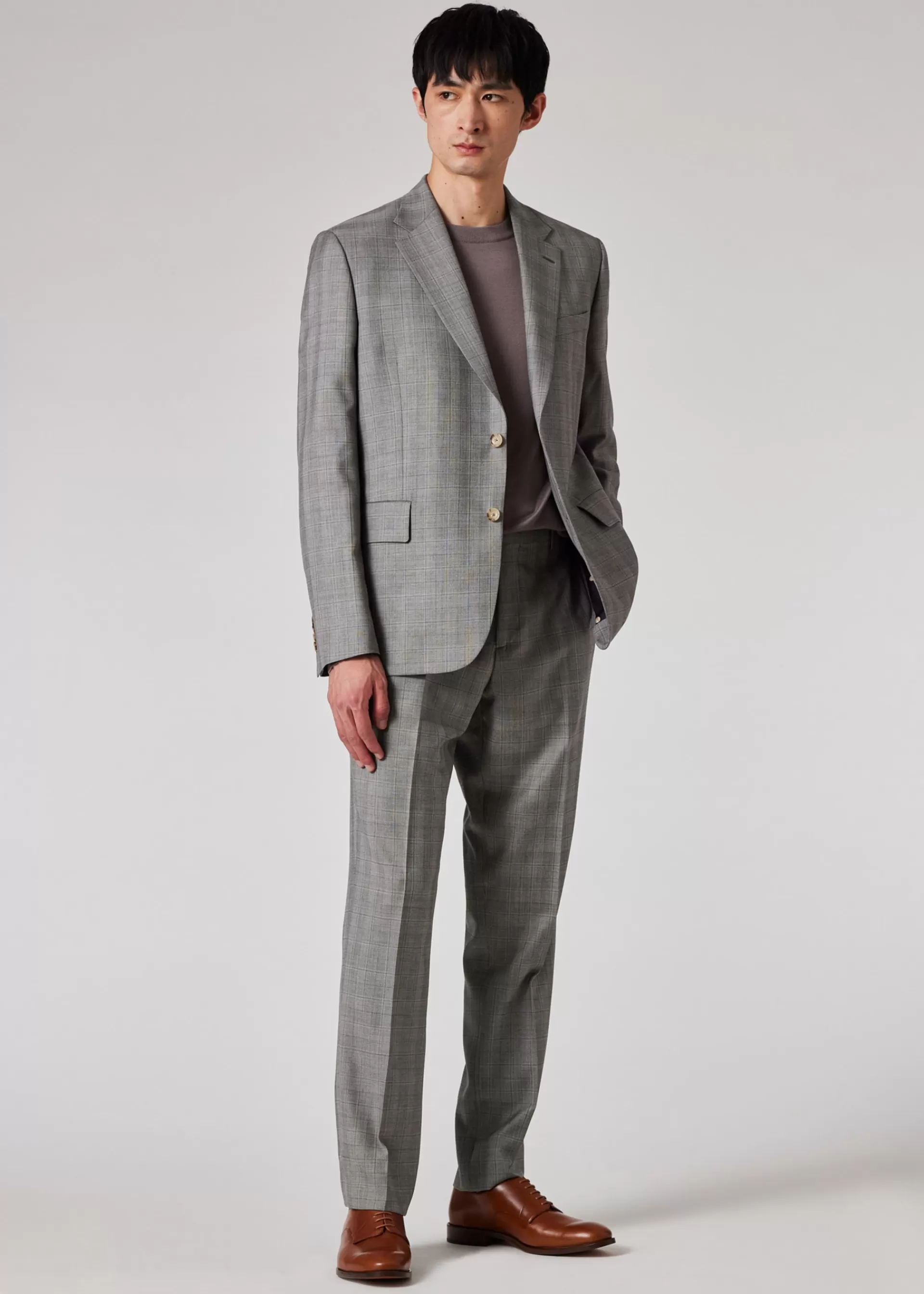 The Brierley - Light Grey Check Wool Suit>Paul Smith Cheap